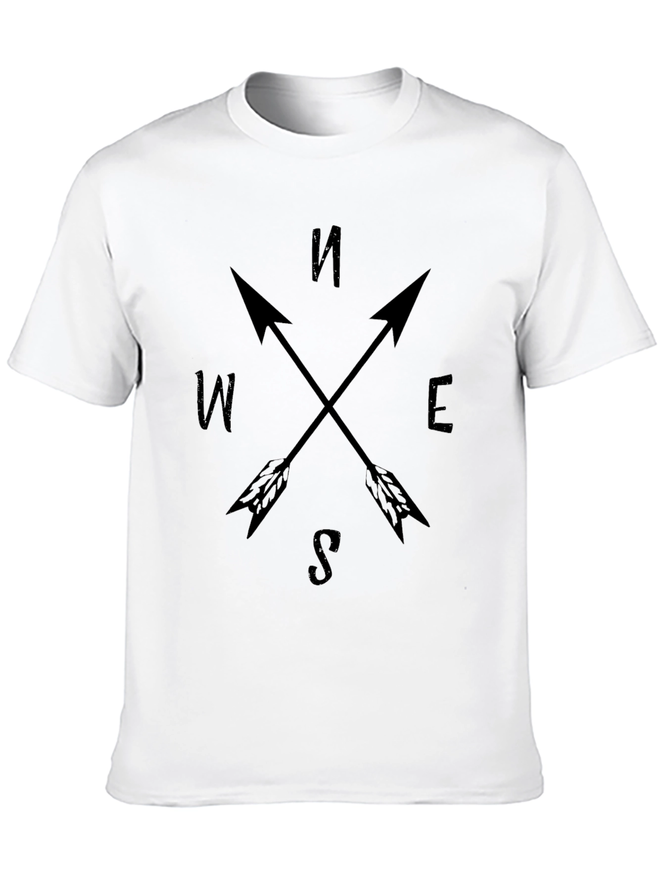 Compass Arrow Tee - Black Graphic T-Shirt