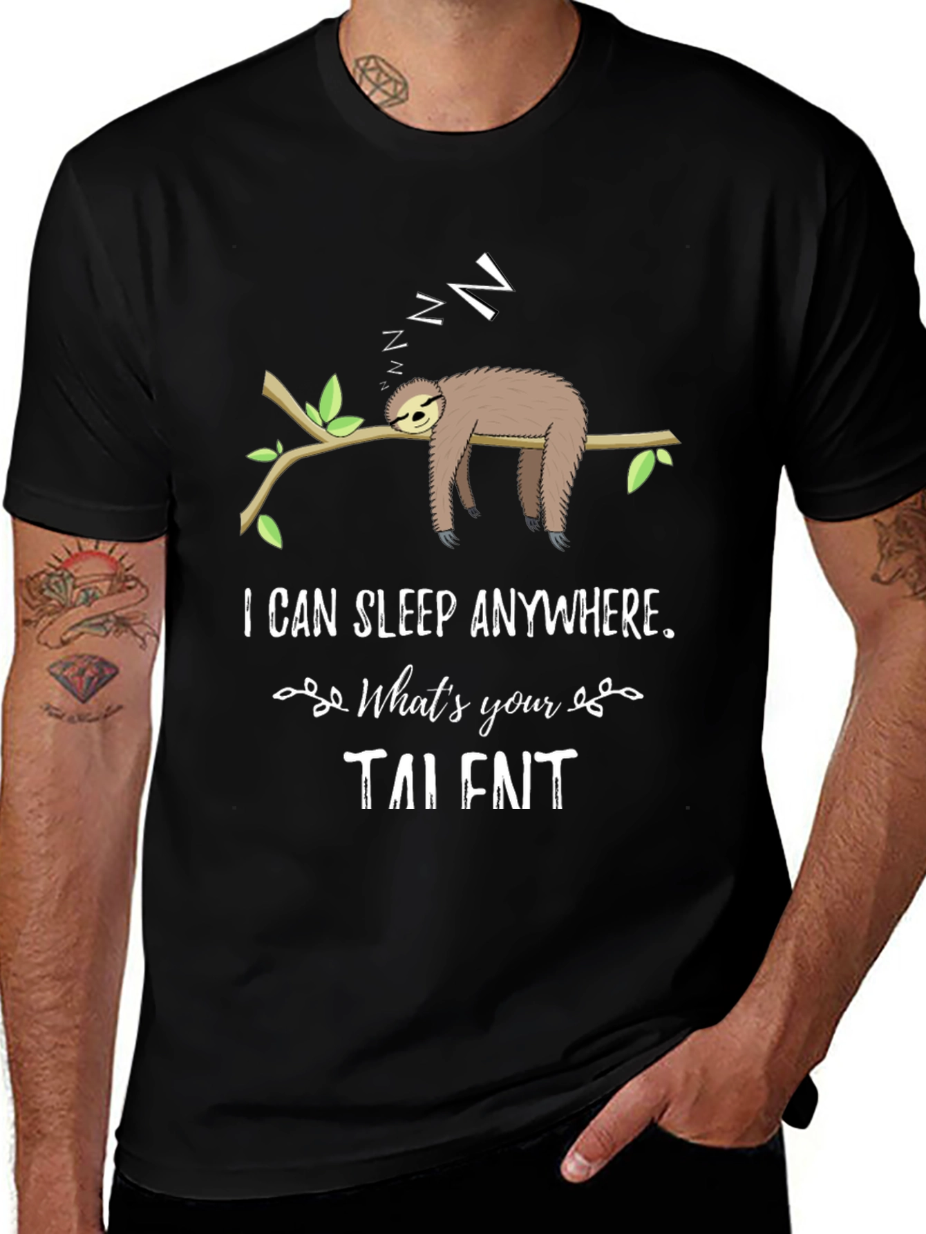 Funny Sloth Sleeping T-Shirt - I Can Sleep Anywhere