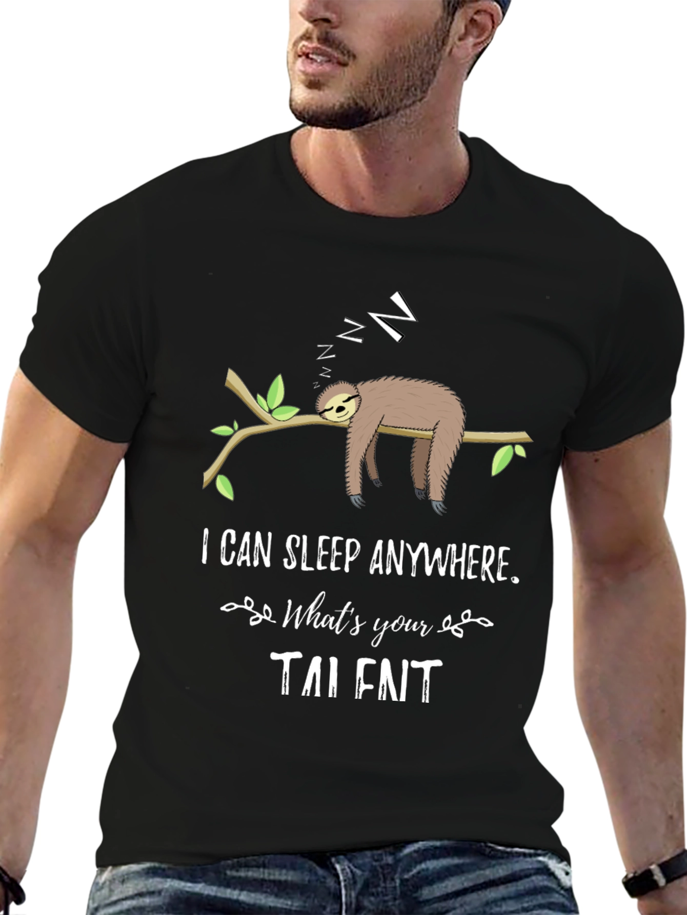 Funny Sloth Sleeping T-Shirt - I Can Sleep Anywhere