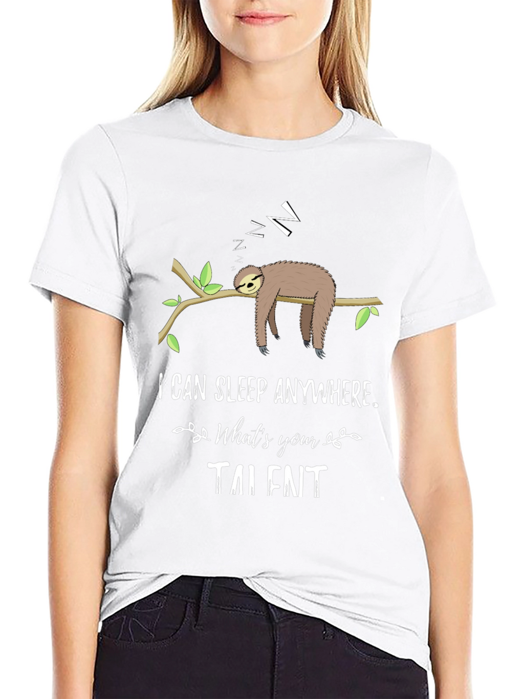 Funny Sloth Sleeping T-Shirt - I Can Sleep Anywhere