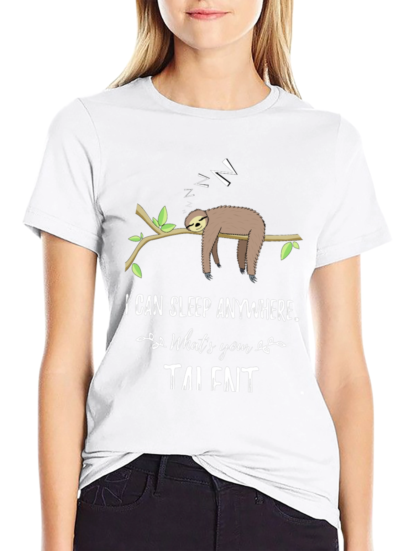 Funny Sloth Sleeping T-Shirt - I Can Sleep Anywhere