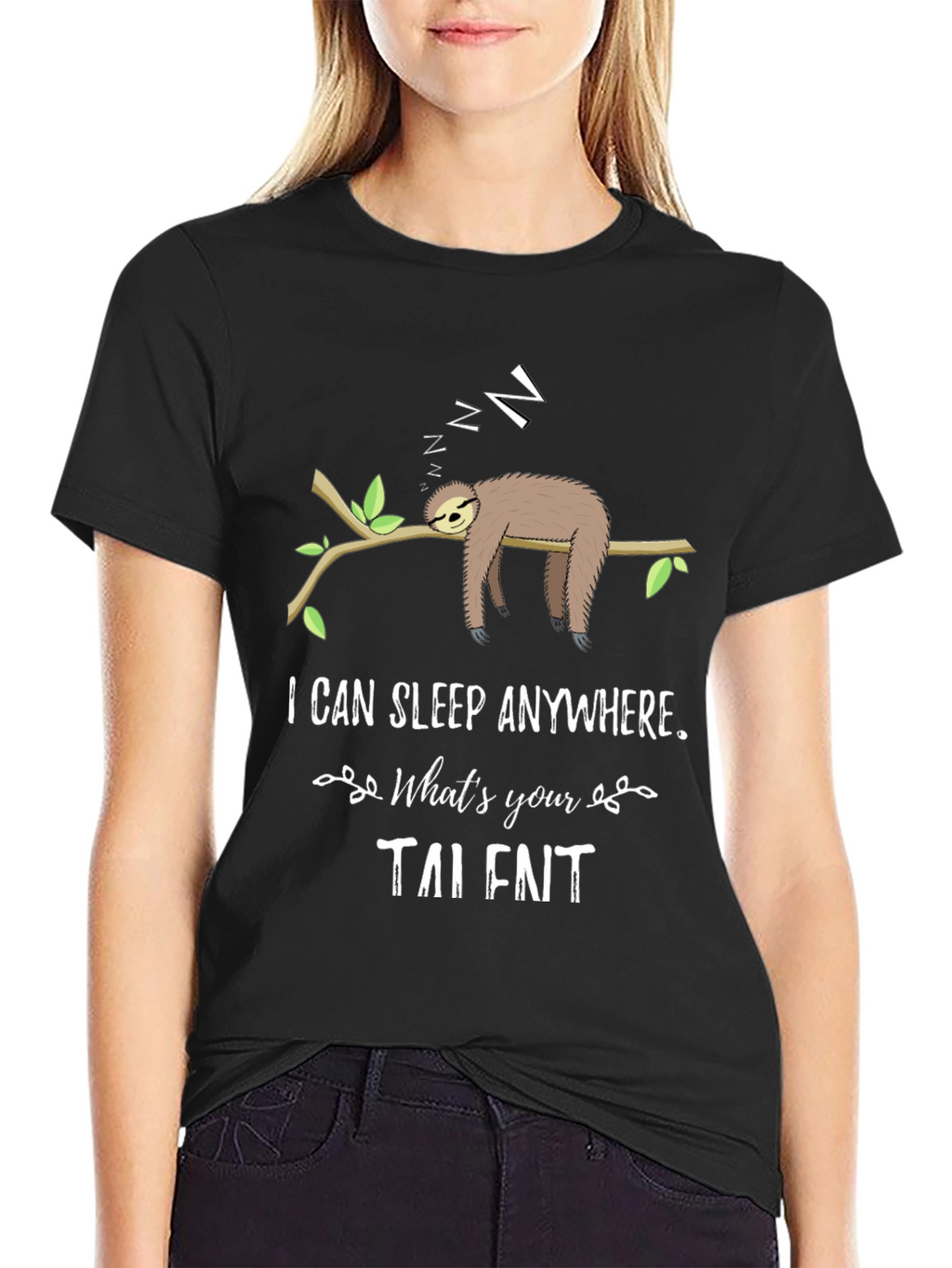Funny Sloth Sleeping T-Shirt - I Can Sleep Anywhere