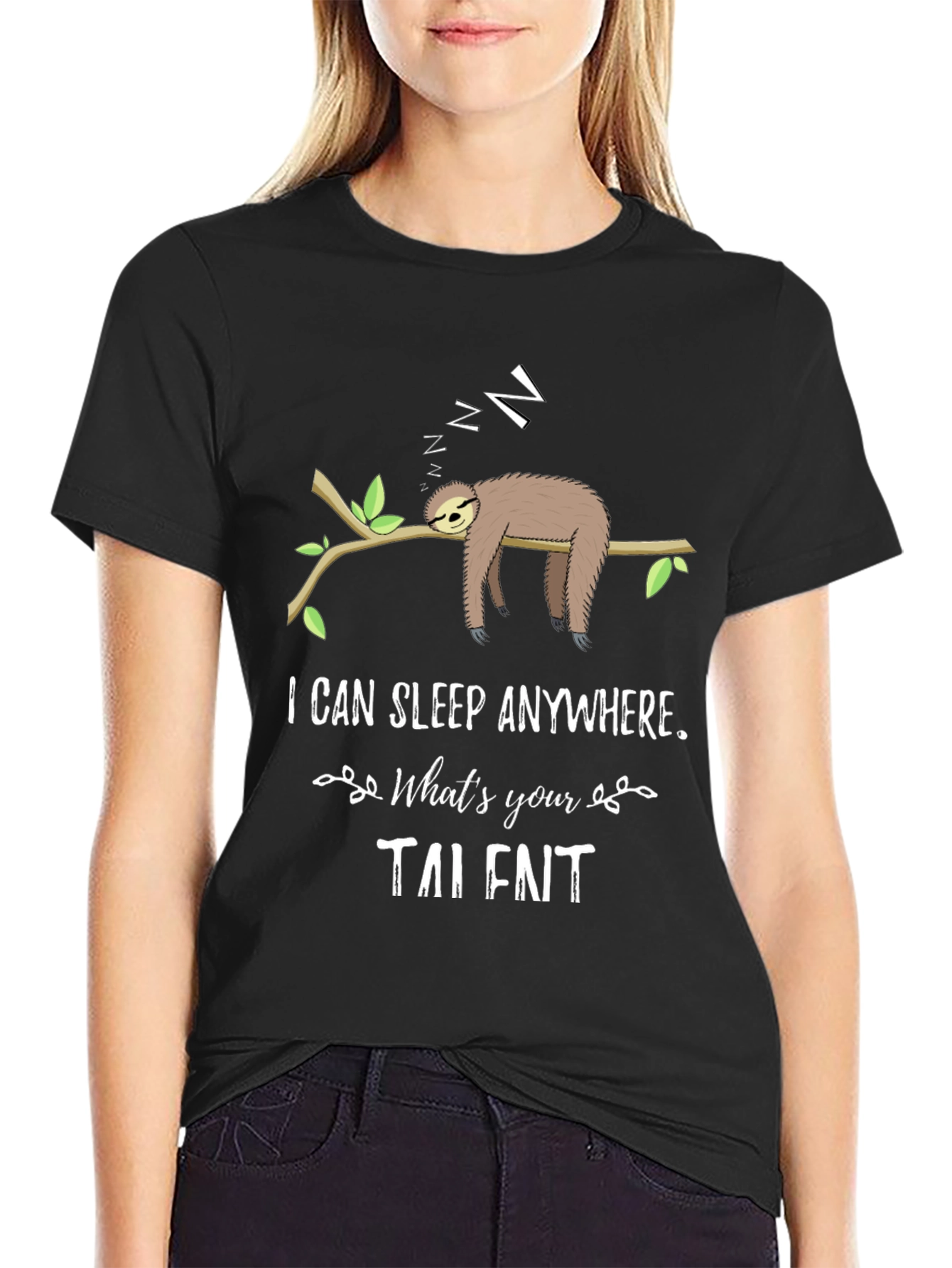 Funny Sloth Sleeping T-Shirt - I Can Sleep Anywhere