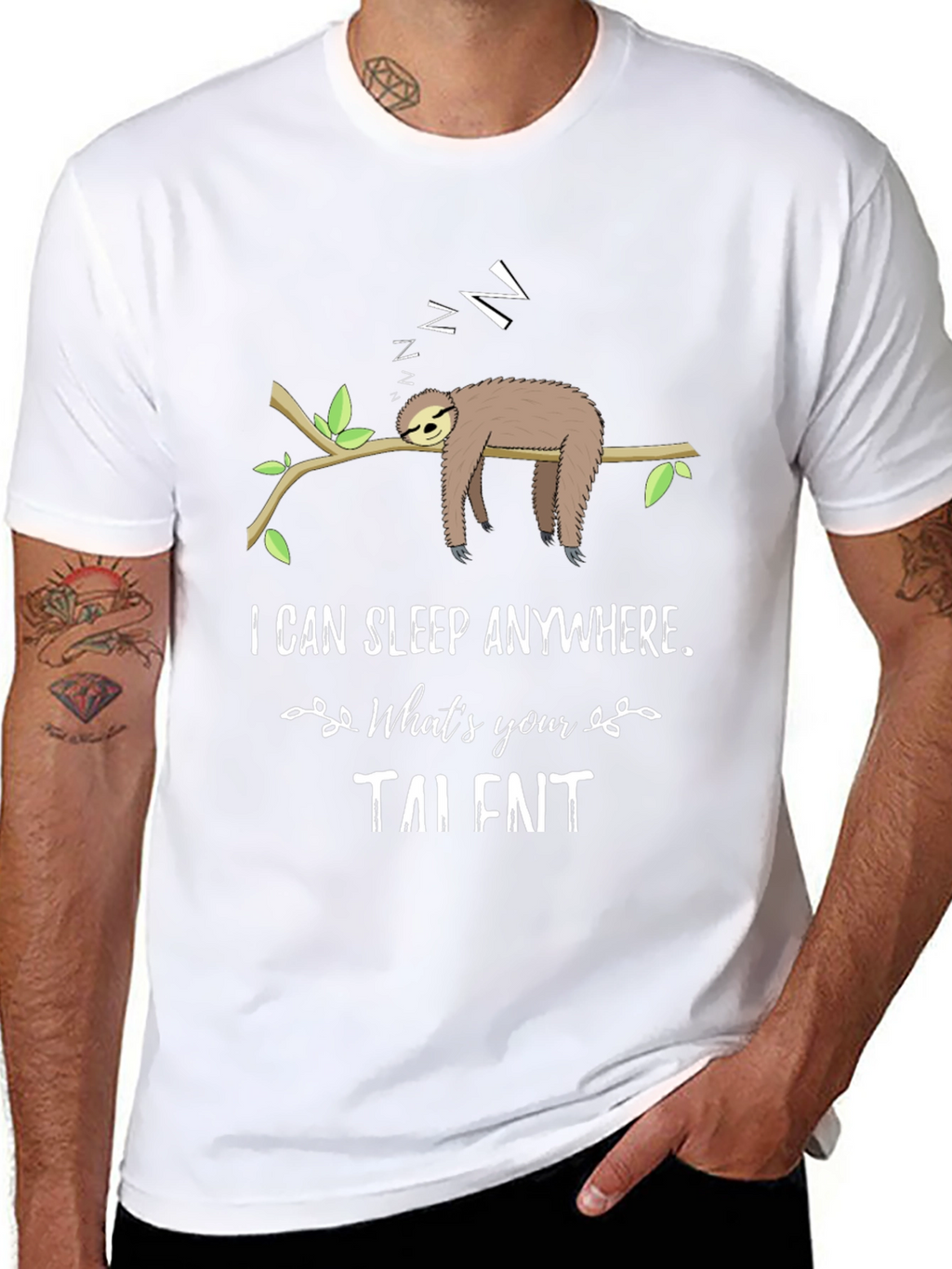 Funny Sloth Sleeping T-Shirt - I Can Sleep Anywhere