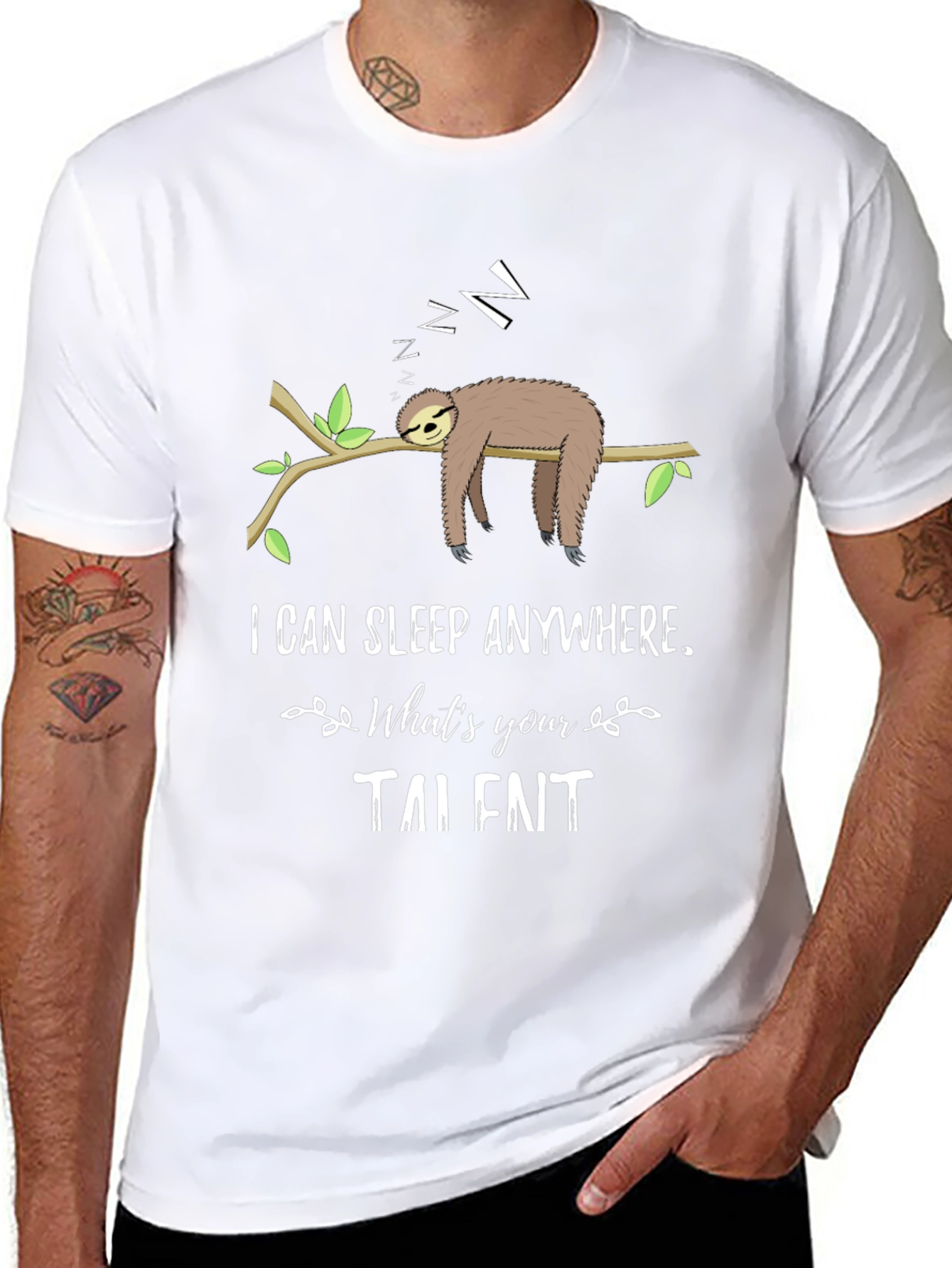Funny Sloth Sleeping T-Shirt - I Can Sleep Anywhere