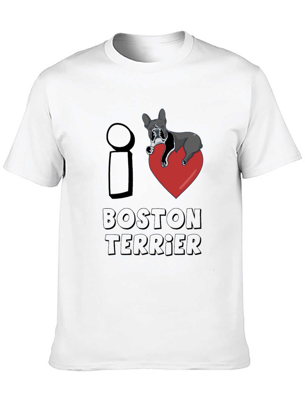 I Love Boston Terrier Black T-Shirt