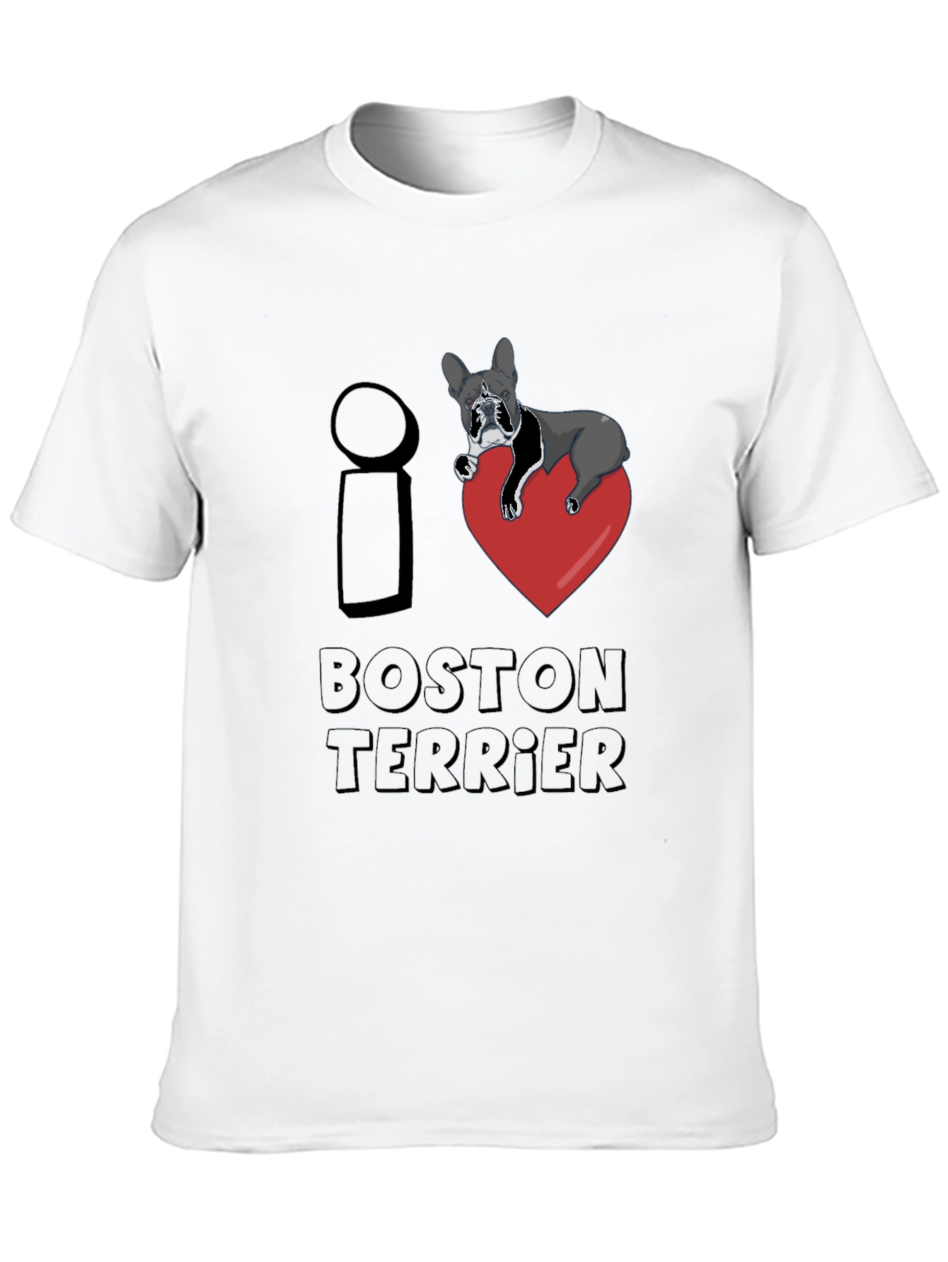 I Love Boston Terrier Black T-Shirt