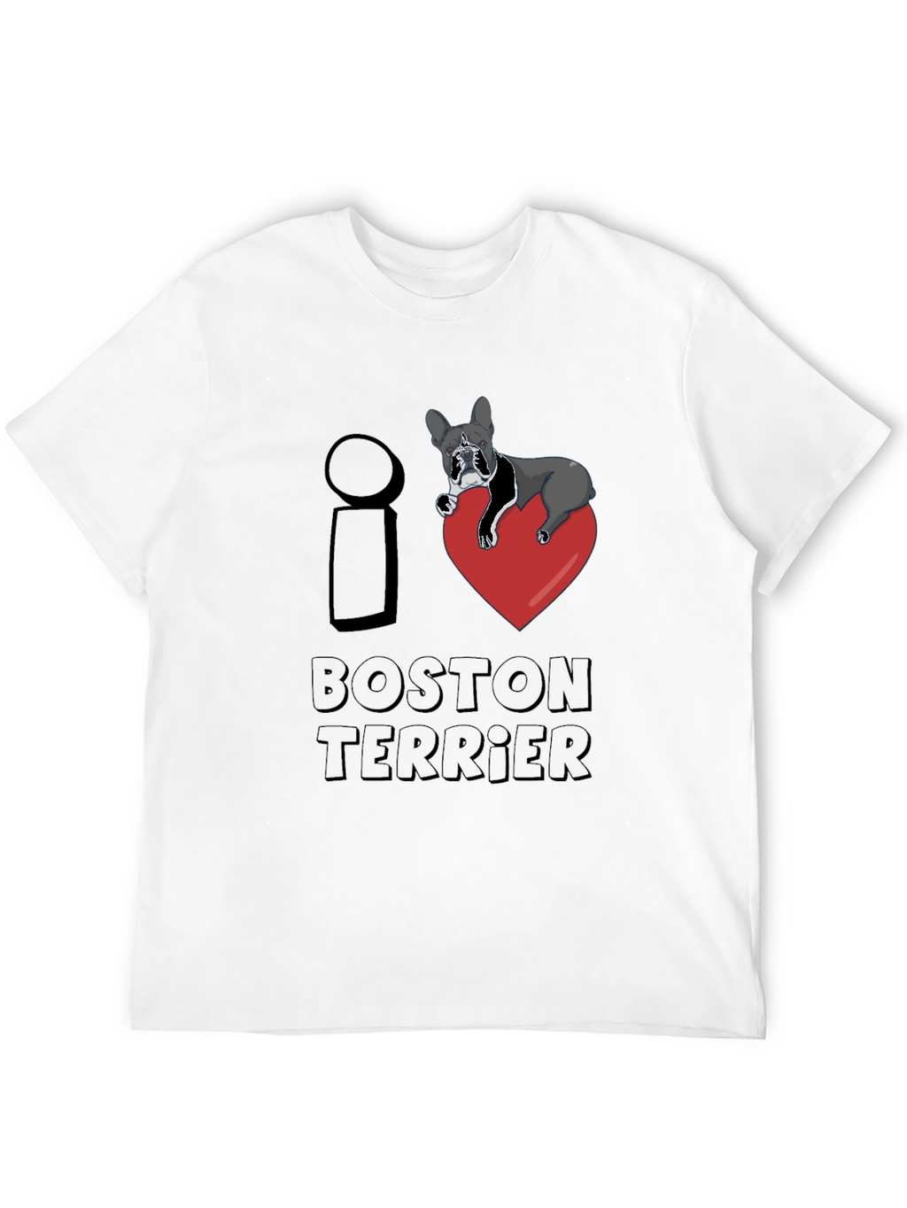 I Love Boston Terrier Black T-Shirt