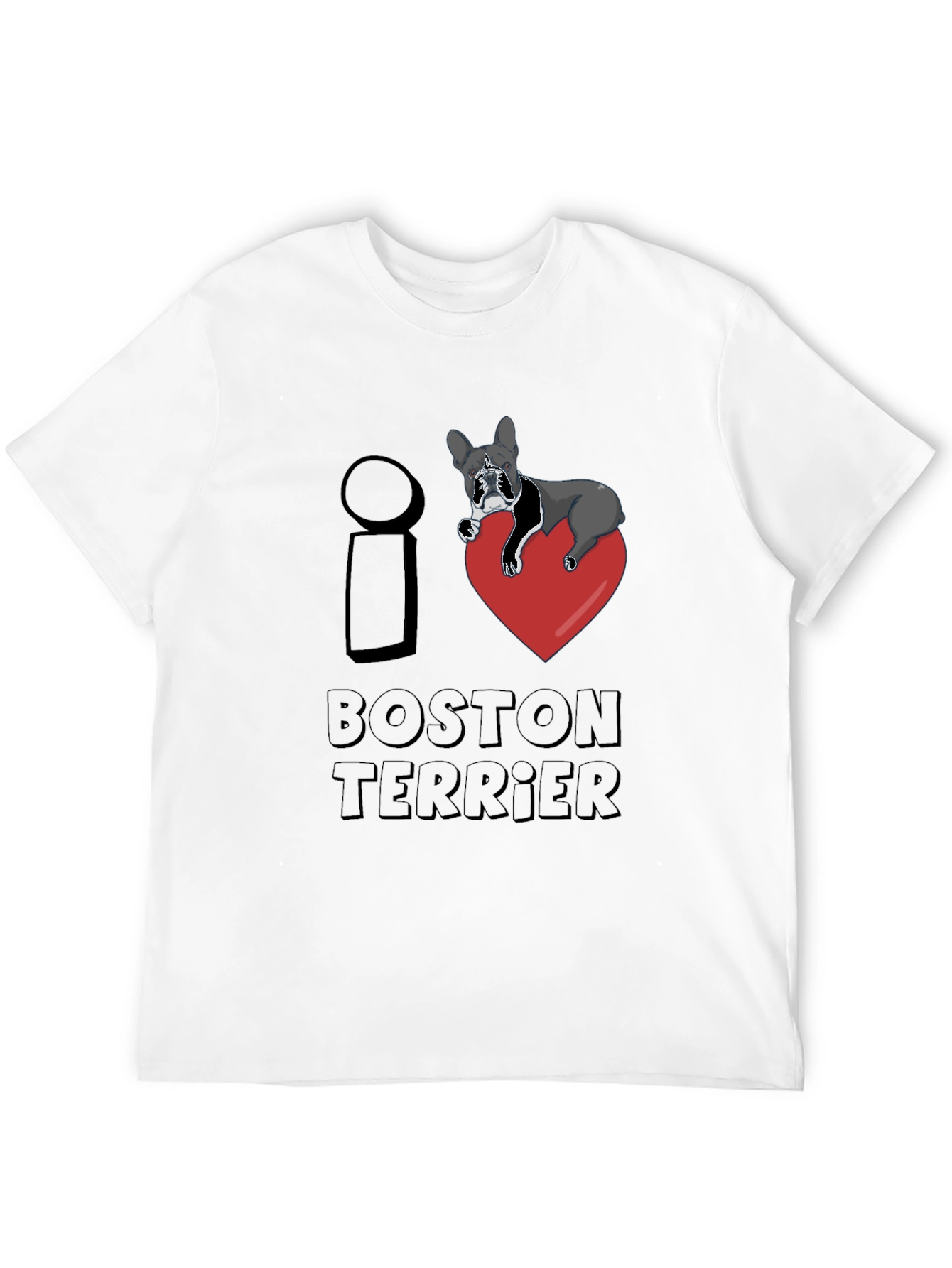 I Love Boston Terrier Black T-Shirt