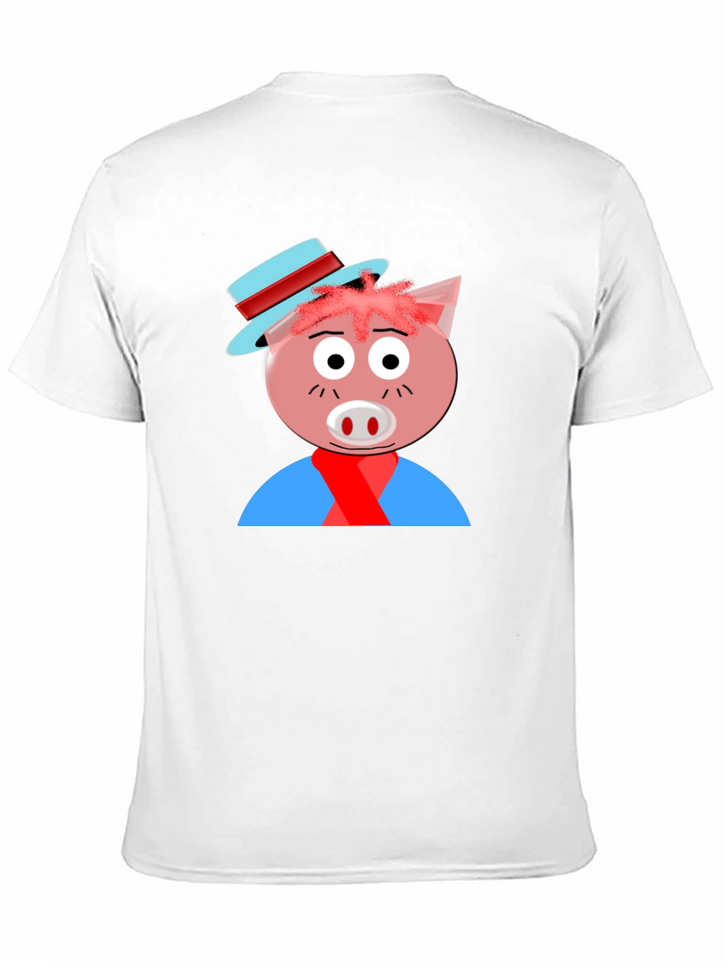 Cartoon Pig Graphic Tee - Black Casual T-Shirt