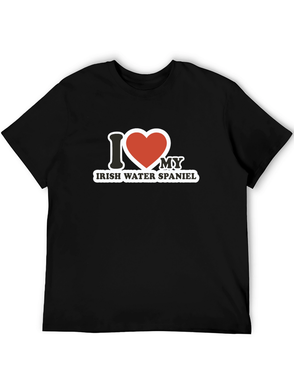I Love My Irish Water Spaniel Black T-Shirt