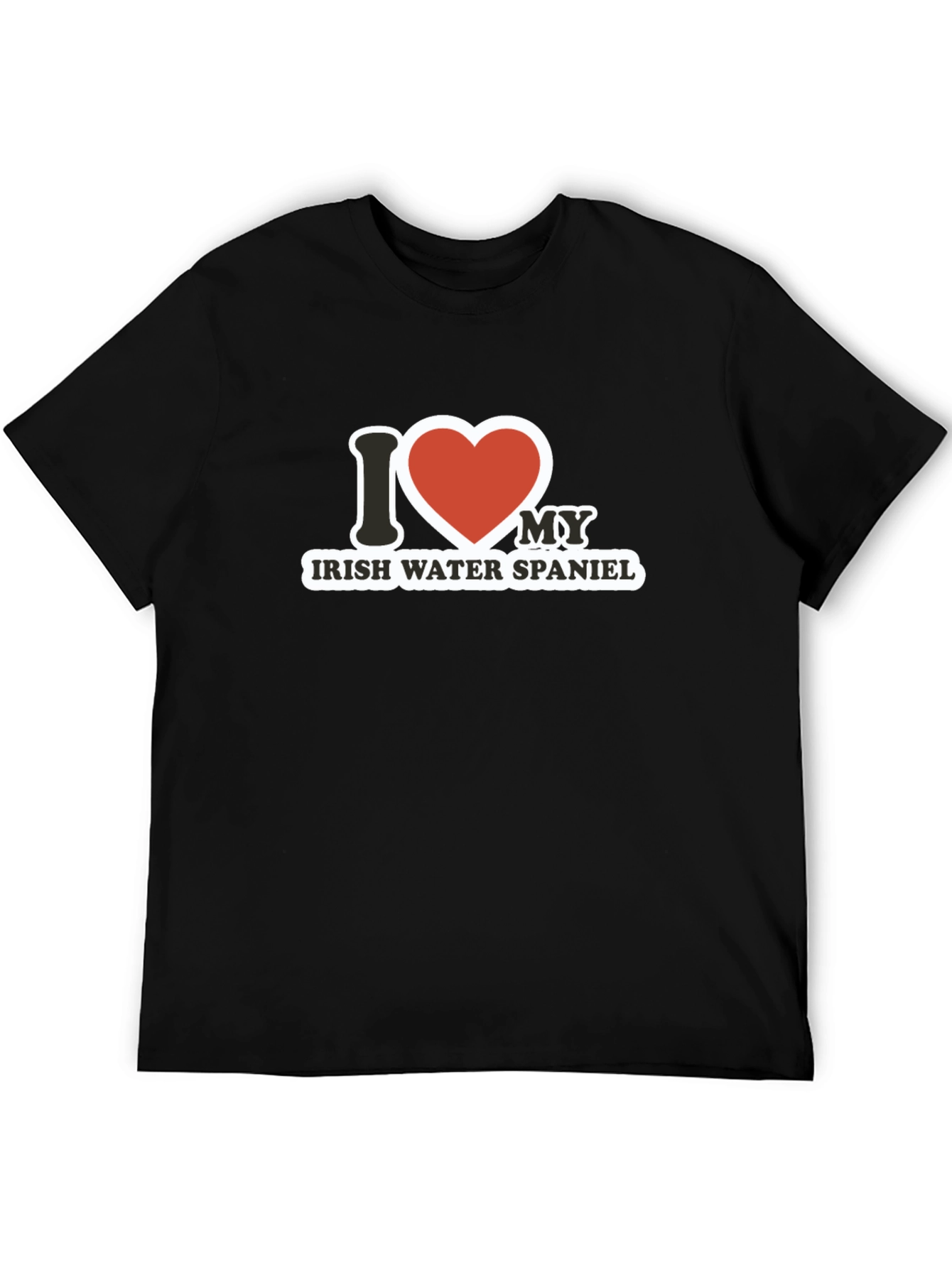I Love My Irish Water Spaniel Black T-Shirt