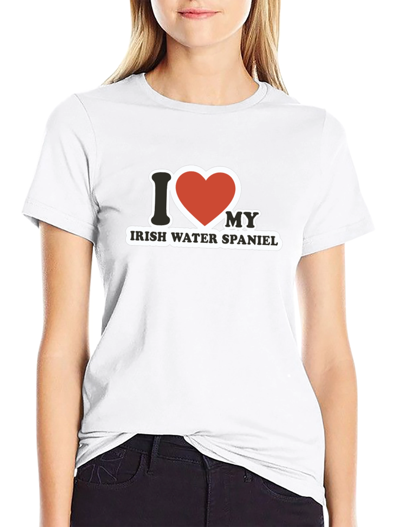 I Love My Irish Water Spaniel Black T-Shirt
