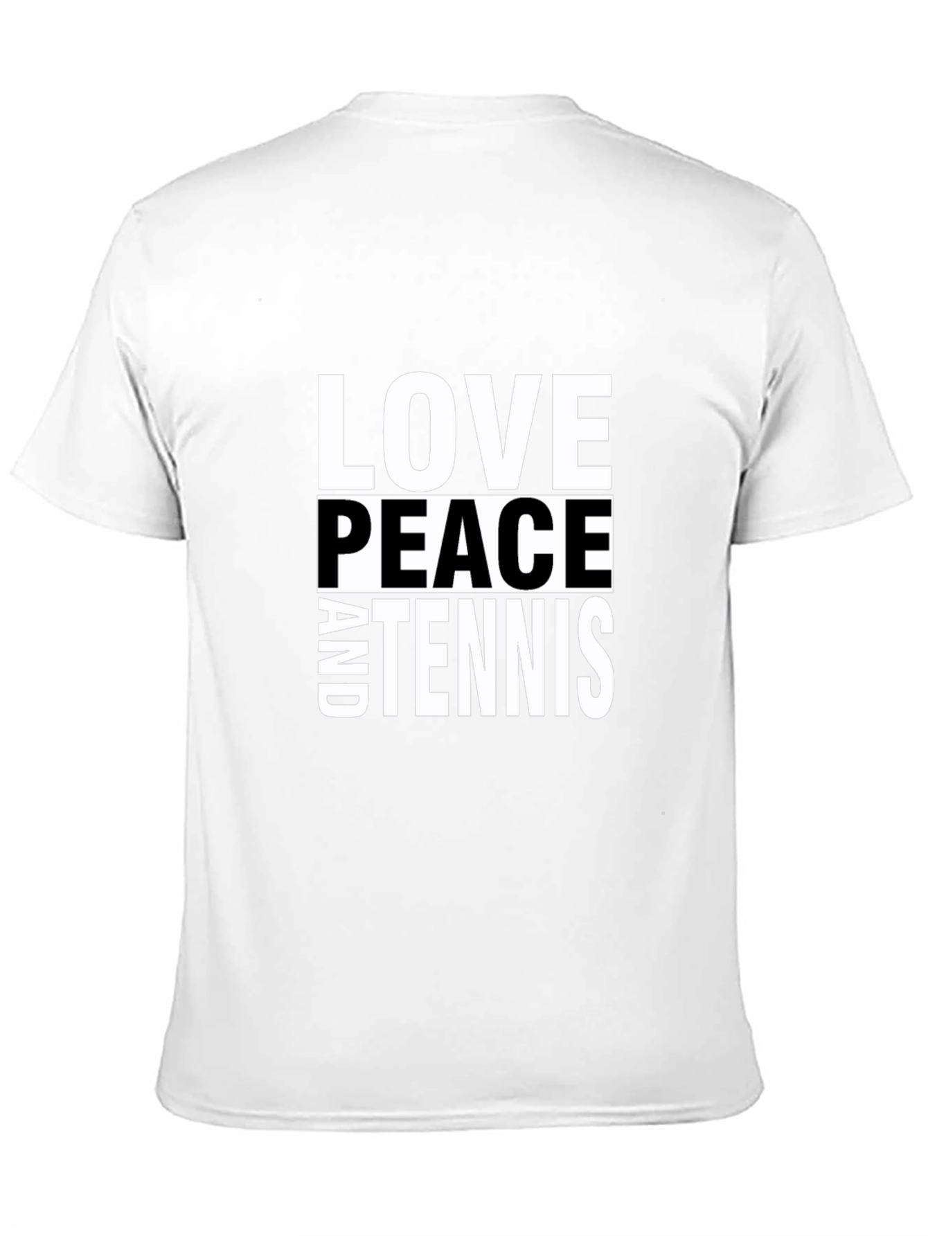 Love Peace and Tennis Black T-Shirt