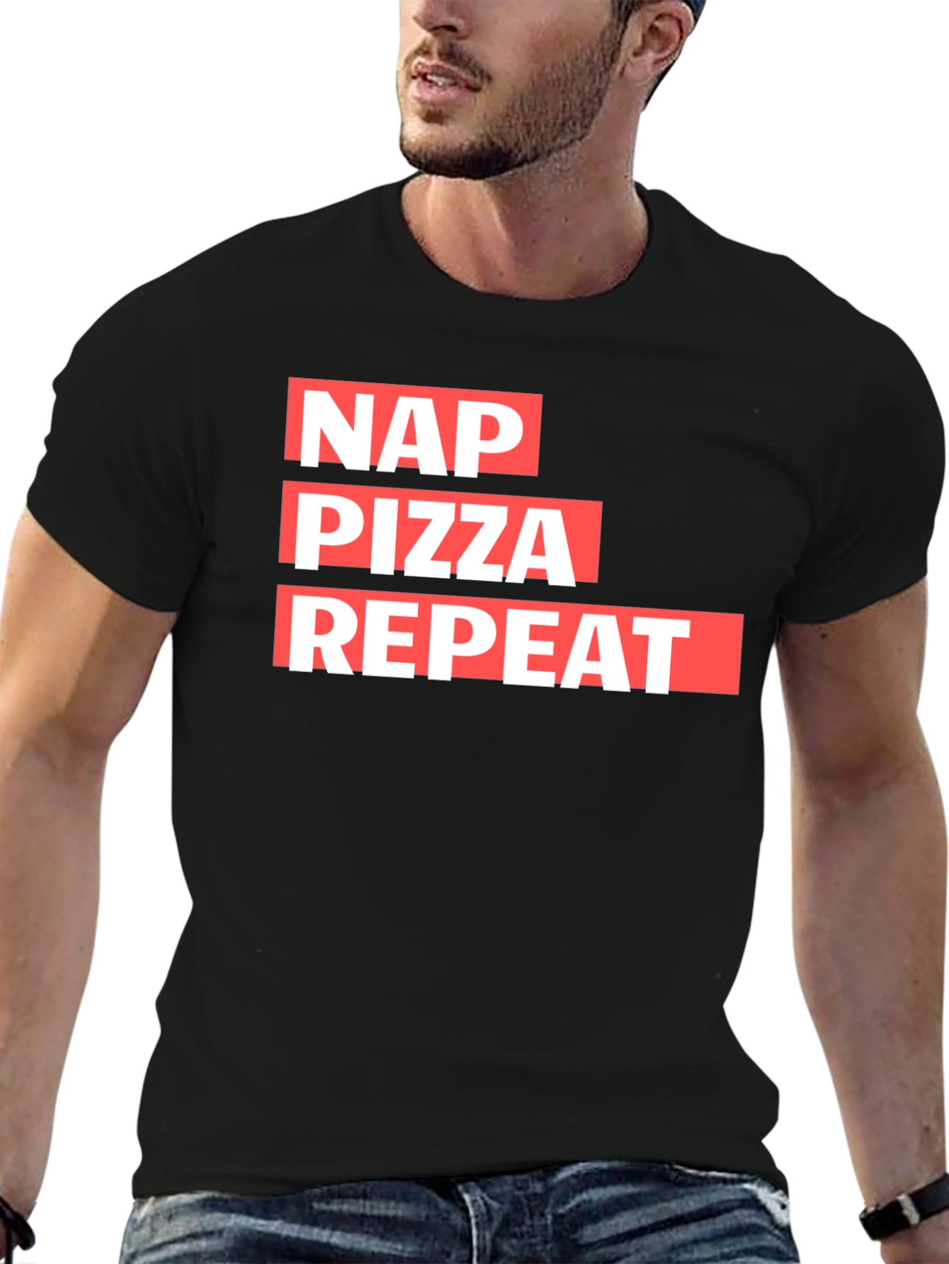 Nap Pizza Repeat Graphic Tee