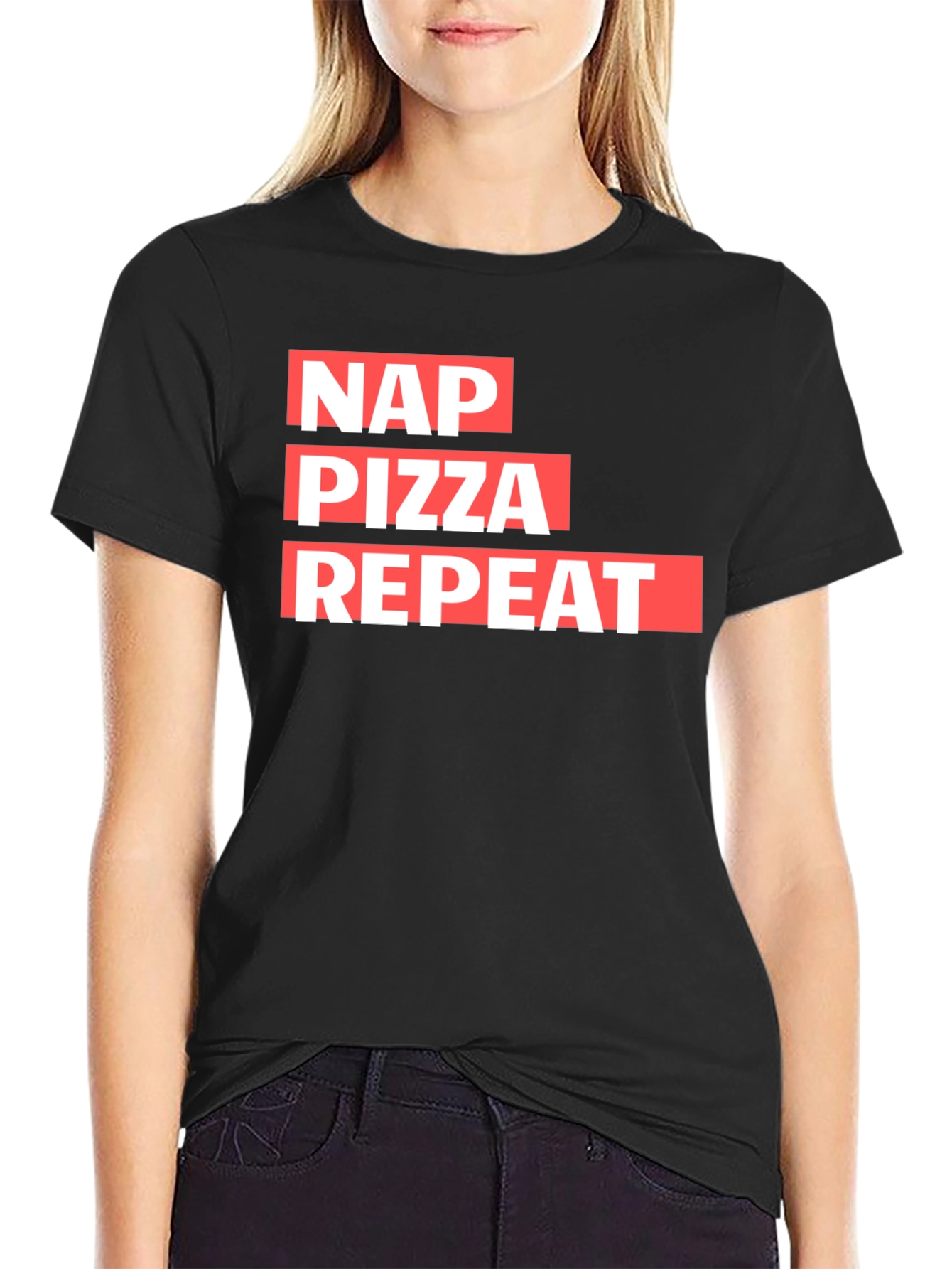 Nap Pizza Repeat Graphic Tee