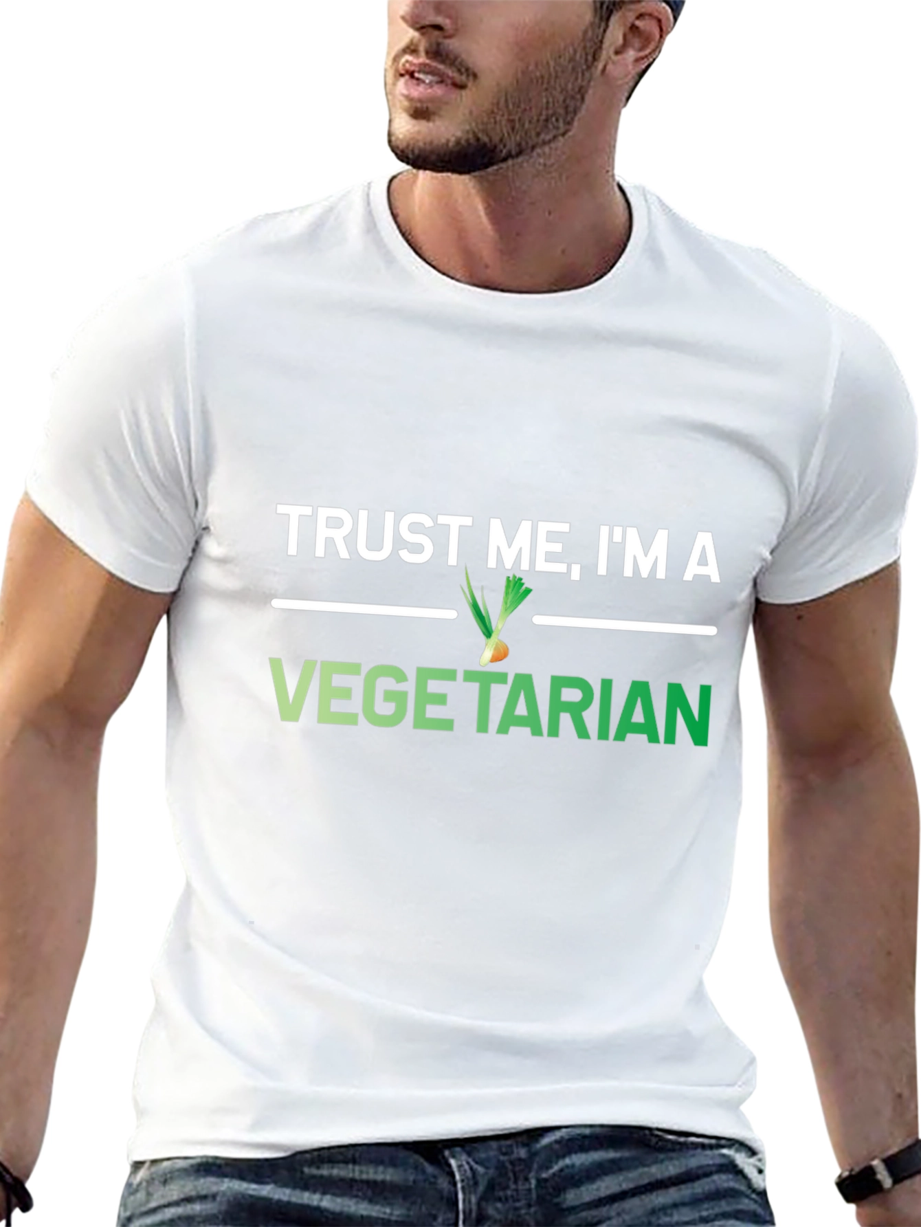 Trust Me Im A Vegetarian Black Graphic T-Shirt