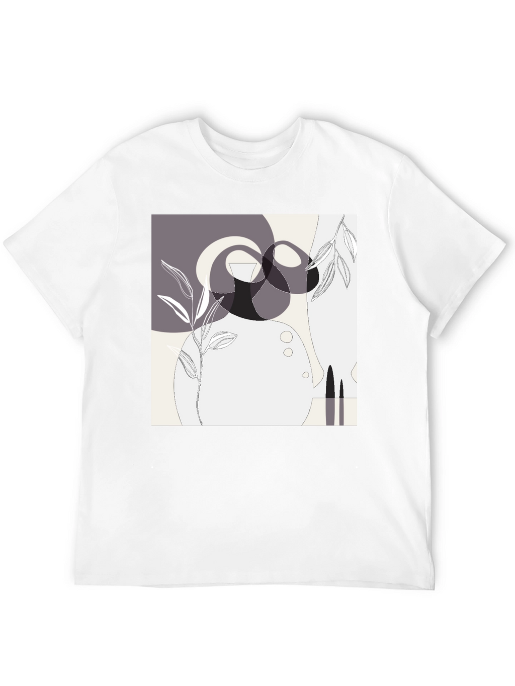 Abstract Geometric Graphic Print Black Tee
