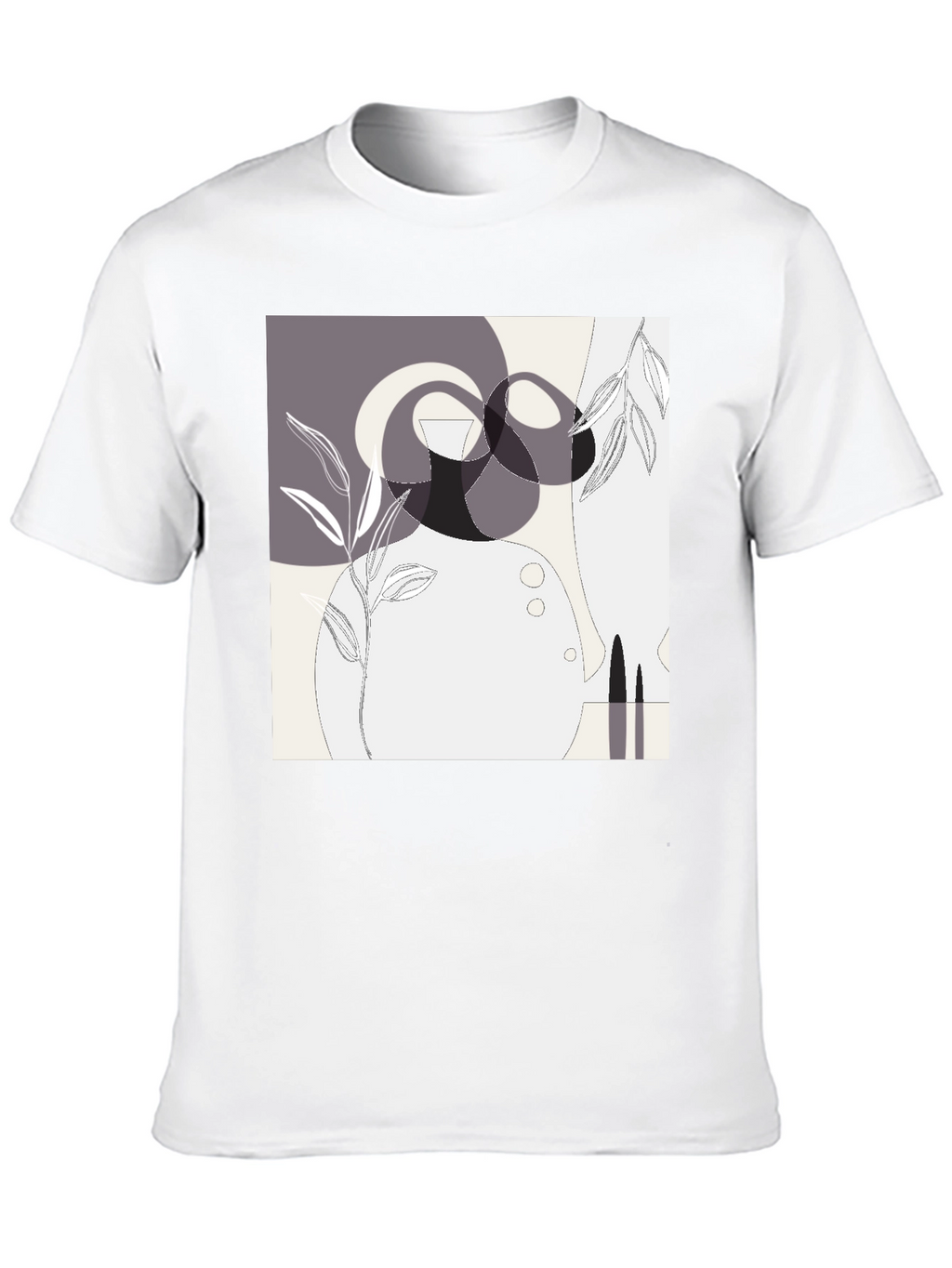 Abstract Geometric Graphic Print Black Tee