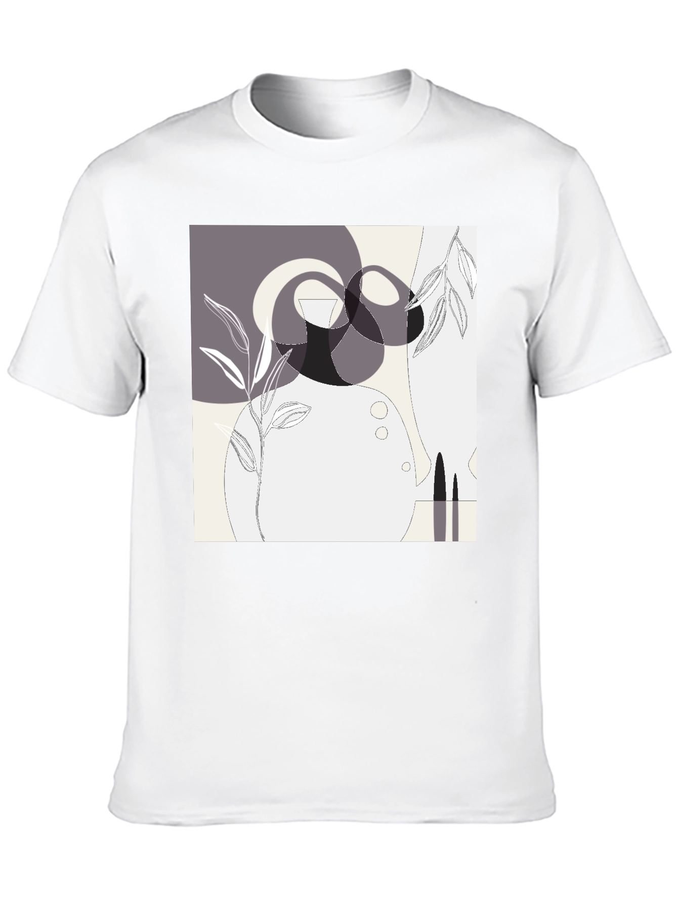 Abstract Geometric Graphic Print Black Tee