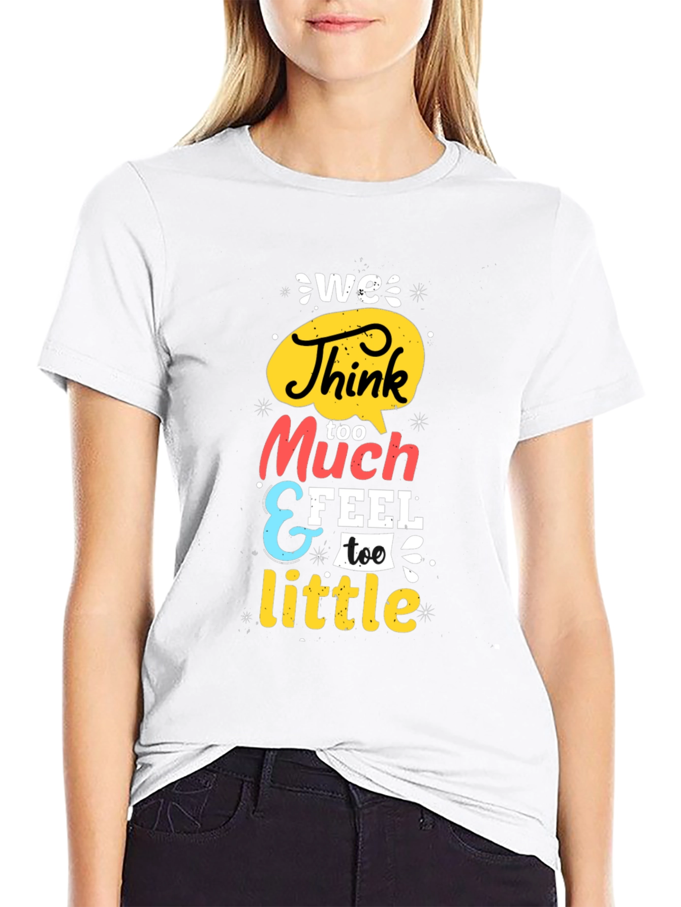 We Think Too Much Graphic Tee - Black