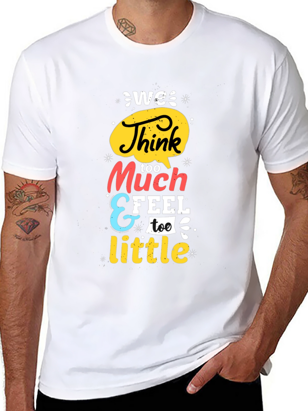 We Think Too Much Graphic Tee - Black