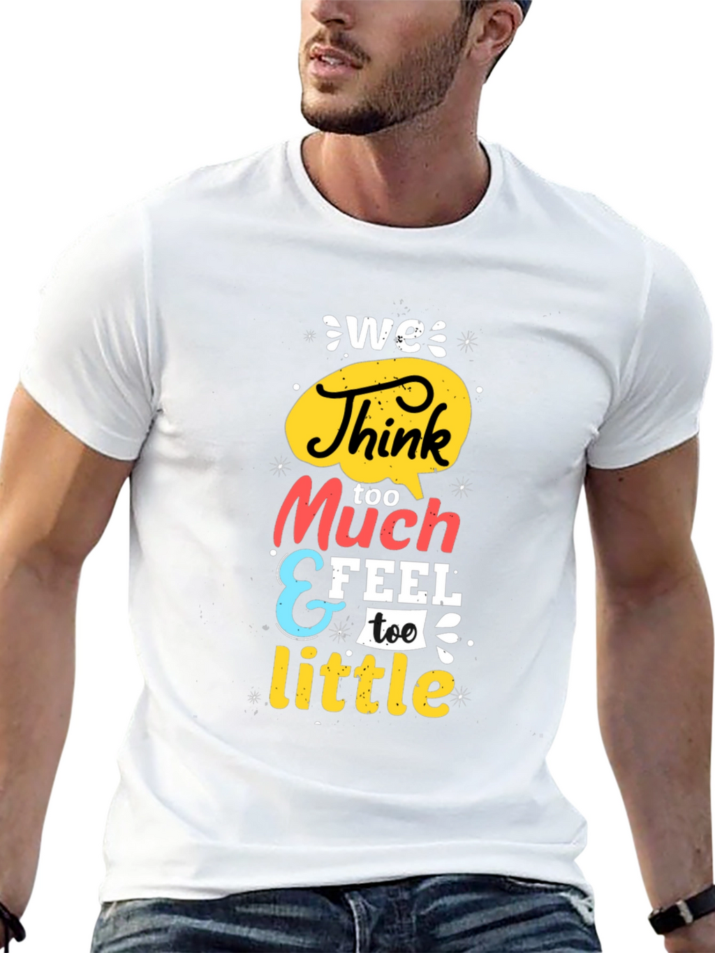 We Think Too Much Graphic Tee - Black