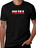 Polska Flag Graphic T-Shirt - Black