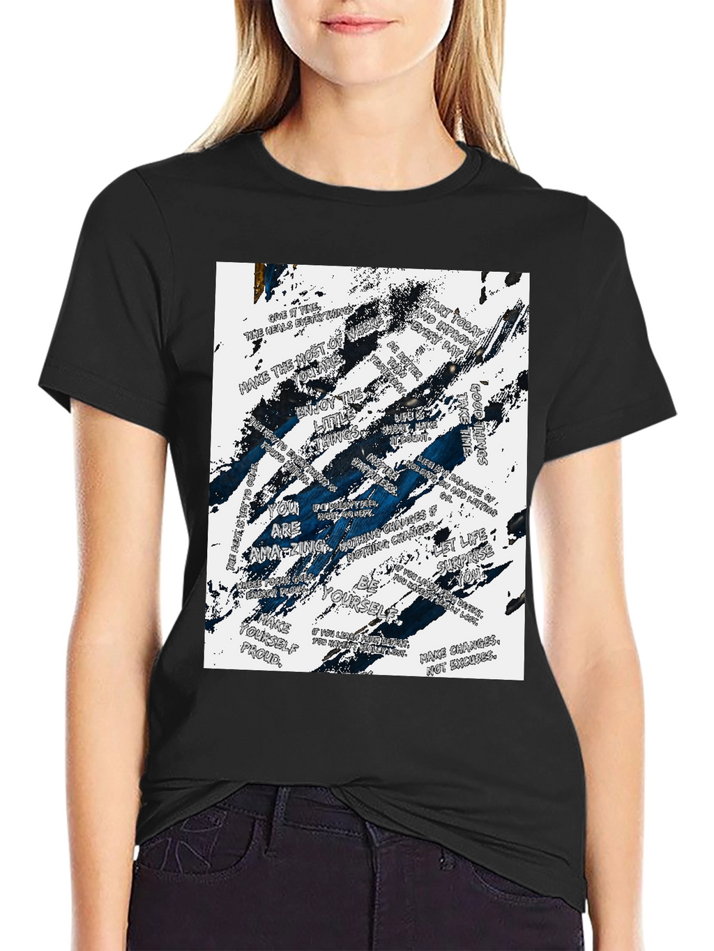 Inspirational Quote Graphic Black T-Shirt