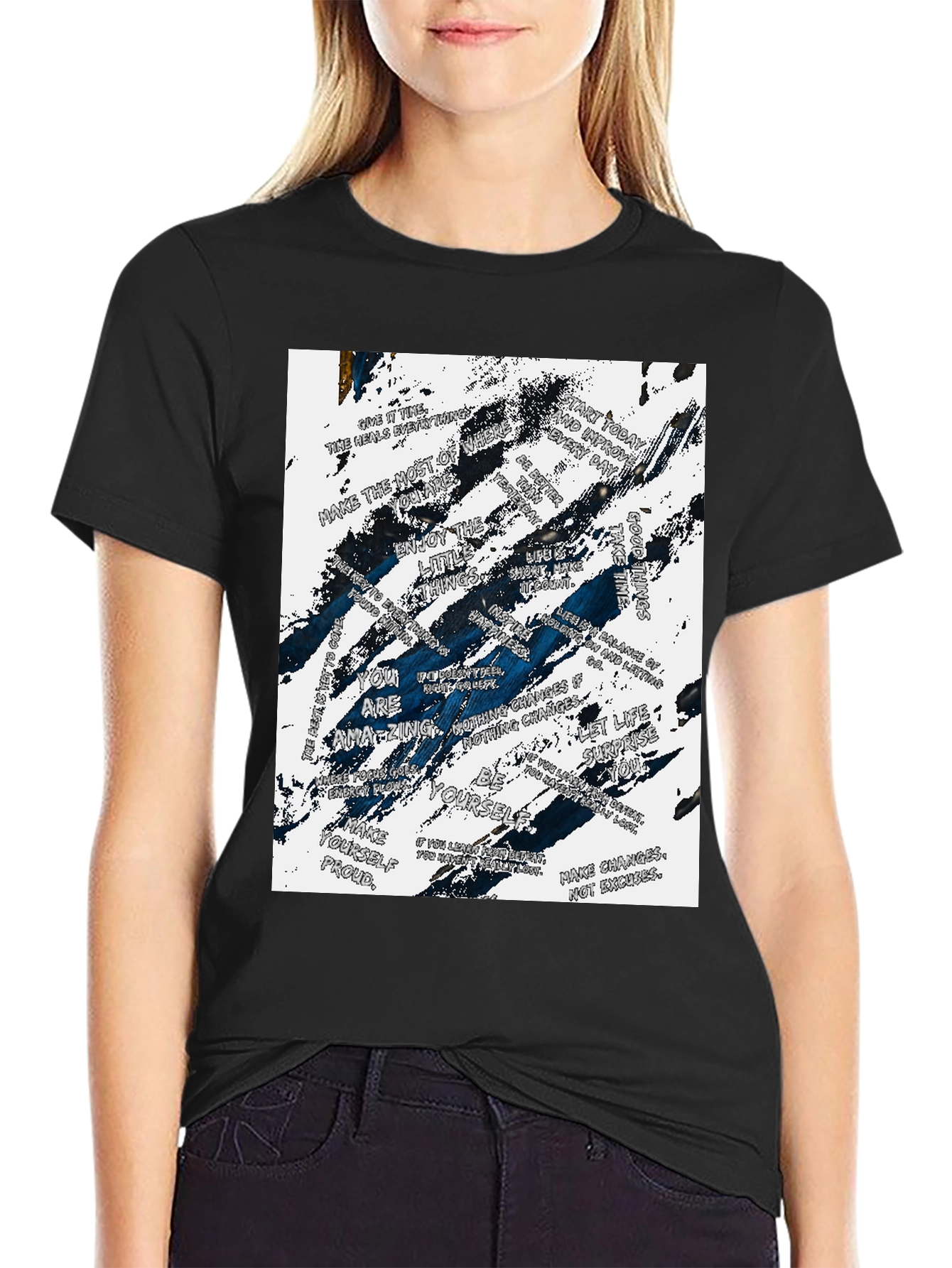 Inspirational Quote Graphic Black T-Shirt