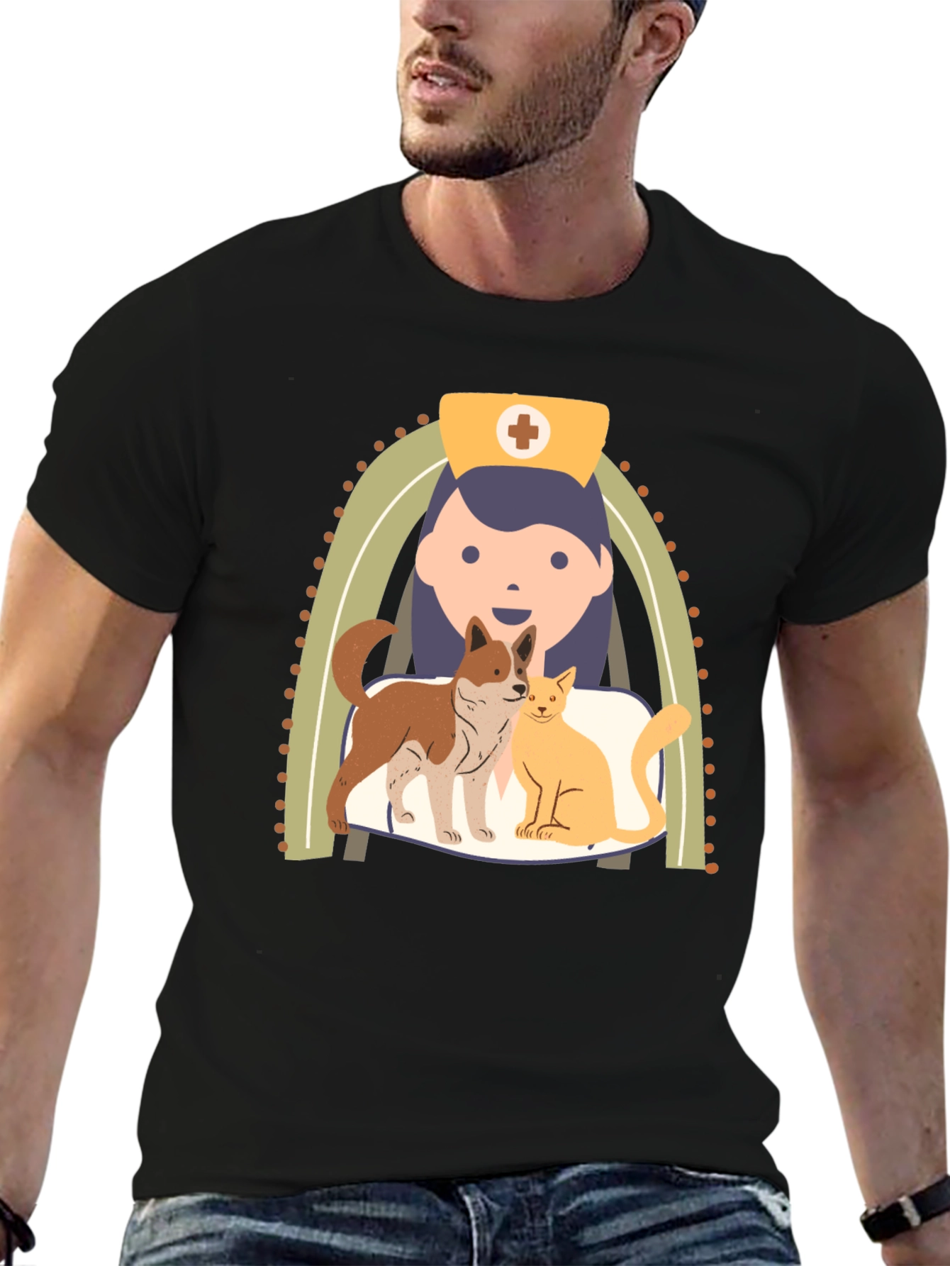 Veterinarian Nurse Cartoon T-Shirt