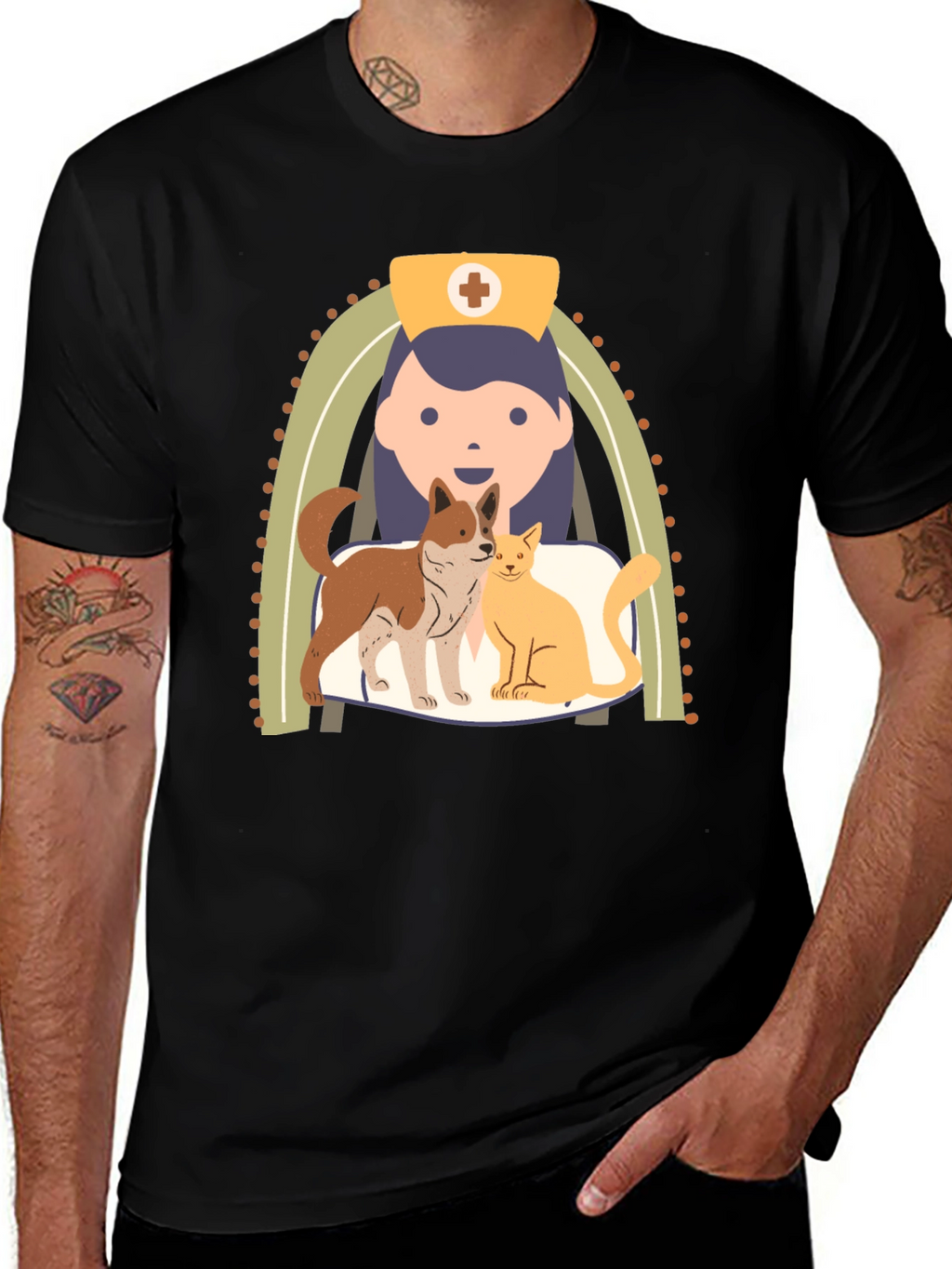 Veterinarian Nurse Cartoon T-Shirt