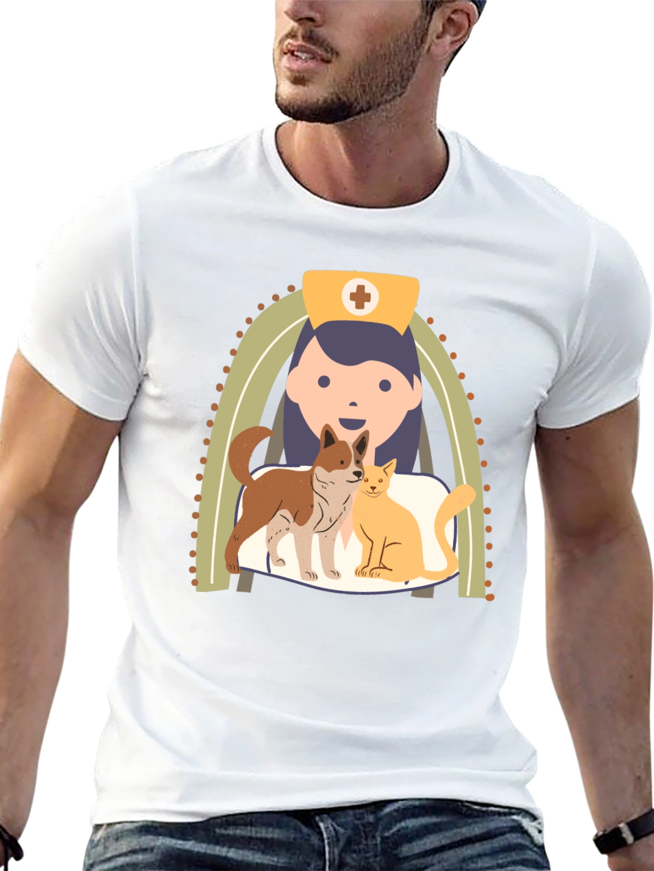 Veterinarian Nurse Cartoon T-Shirt