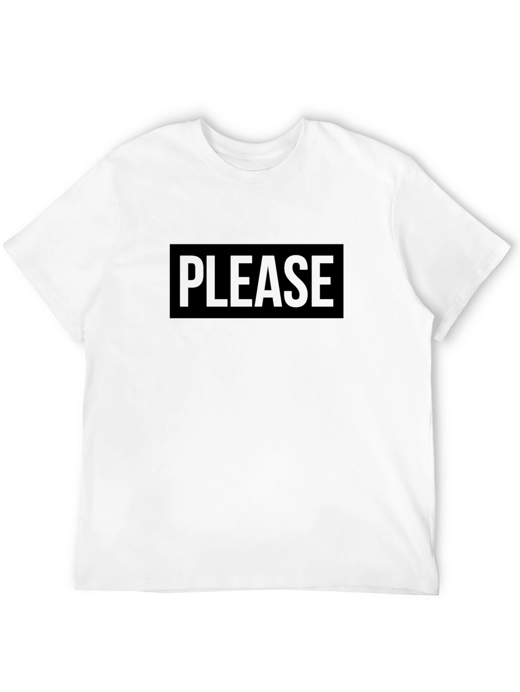 Black T-Shirt with PLEASE Graphic
