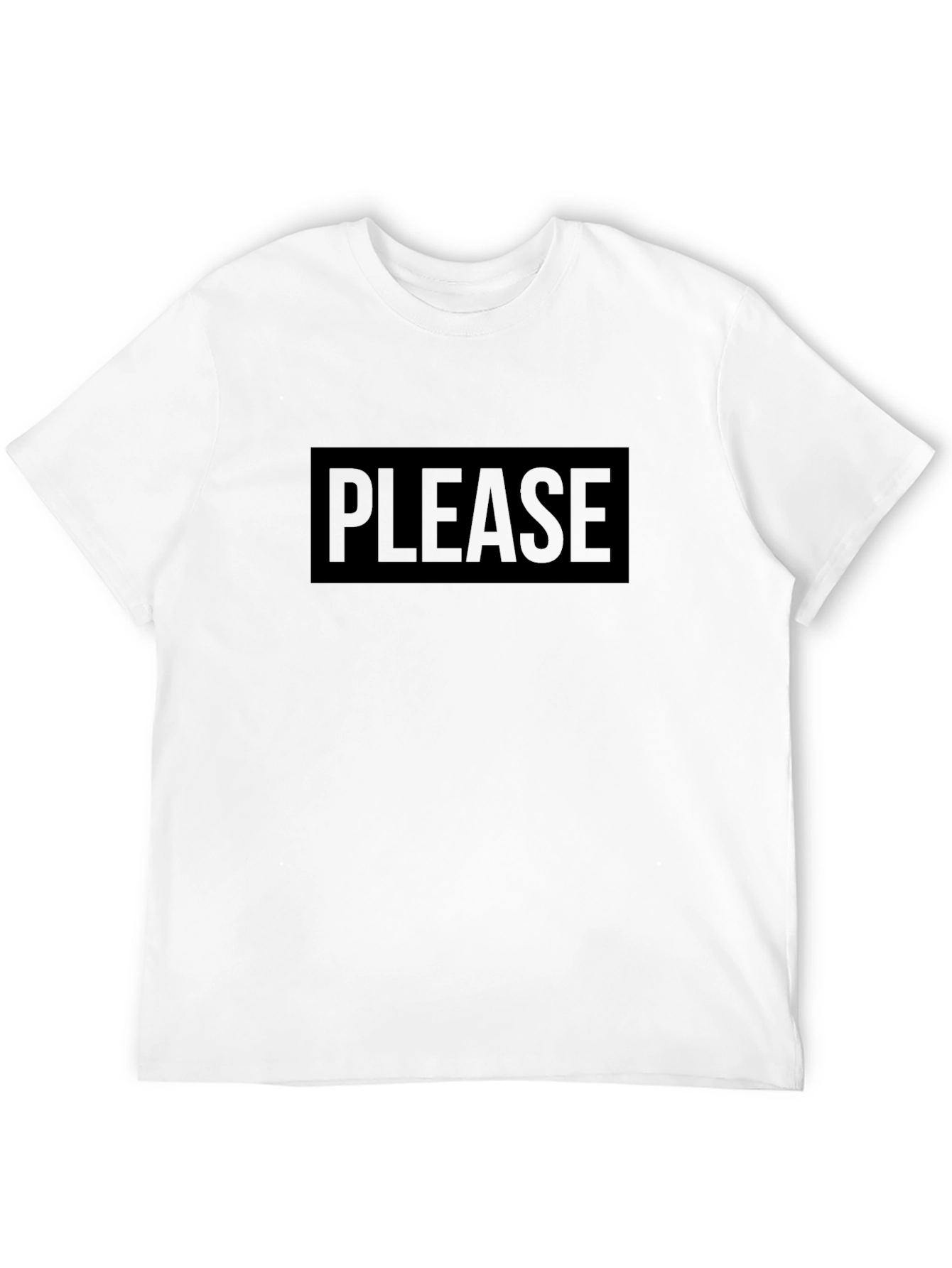 Black T-Shirt with PLEASE Graphic