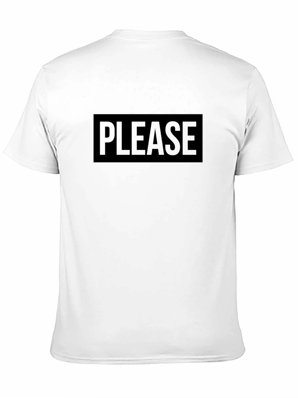 Black T-Shirt with PLEASE Graphic