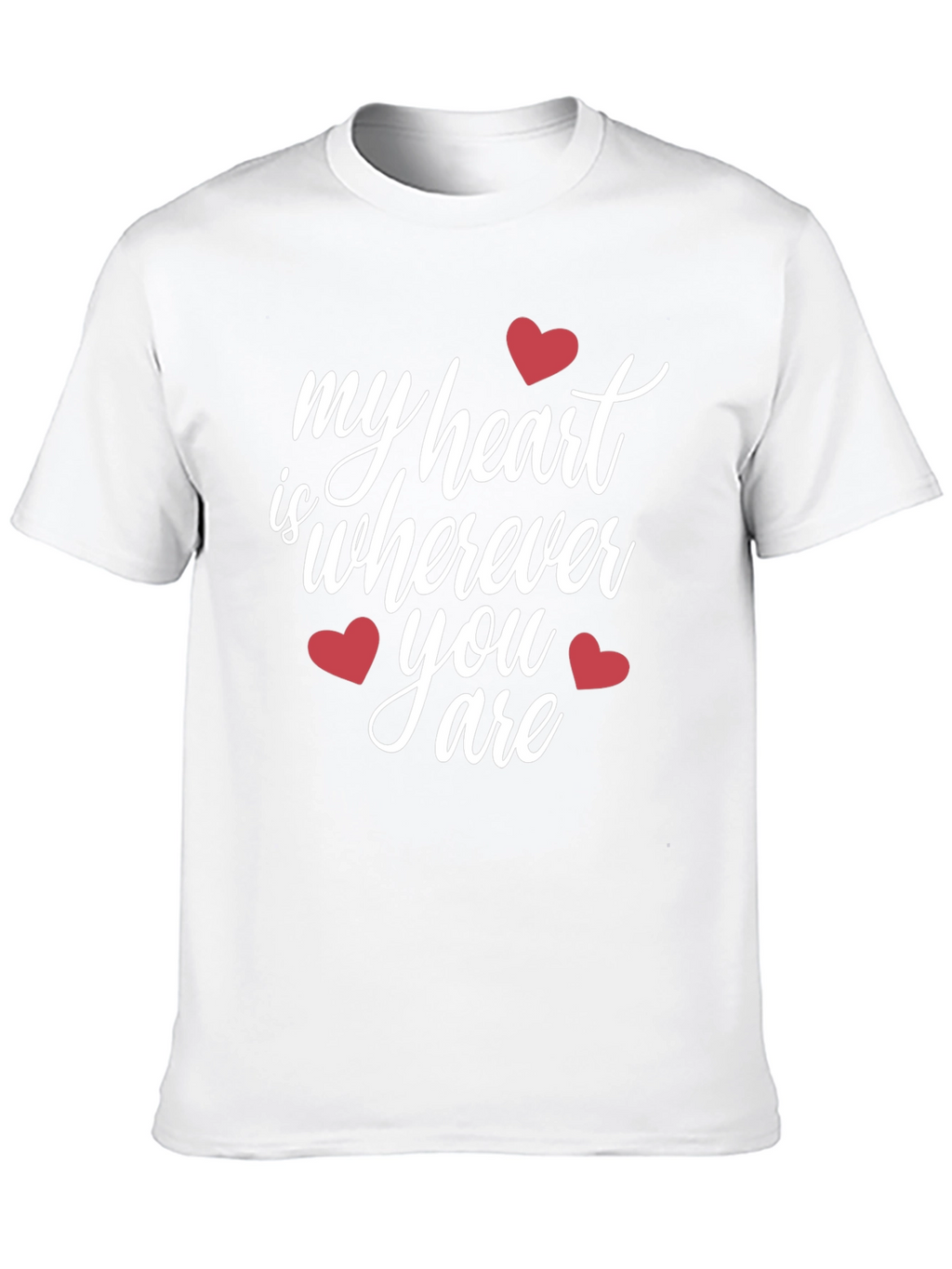 Heartfelt Black T-Shirt: My Heart Is Wherever You Are