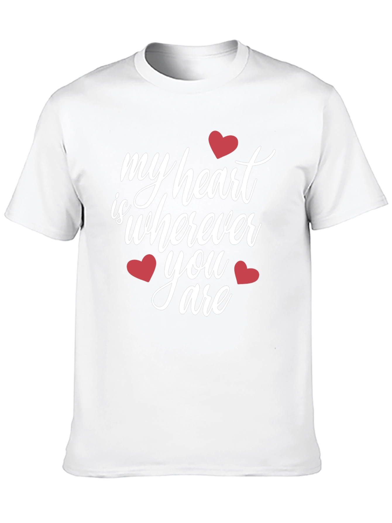 Heartfelt Black T-Shirt: My Heart Is Wherever You Are