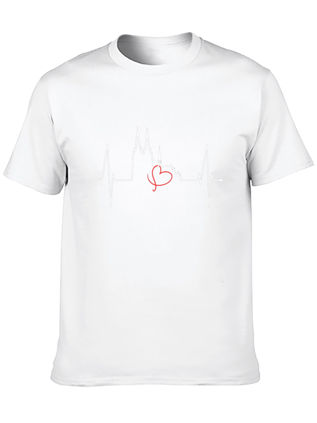Heartbeat Prague Skyline Black T-Shirt