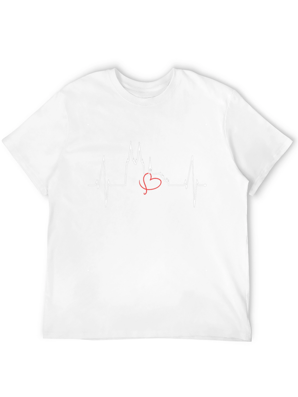 Heartbeat Prague Skyline Black T-Shirt