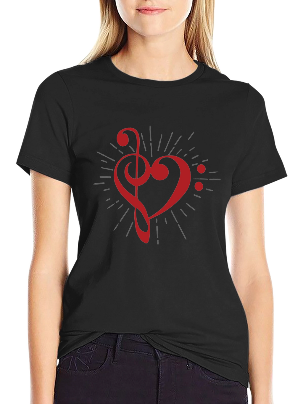 Musical Heart T-Shirt - Black