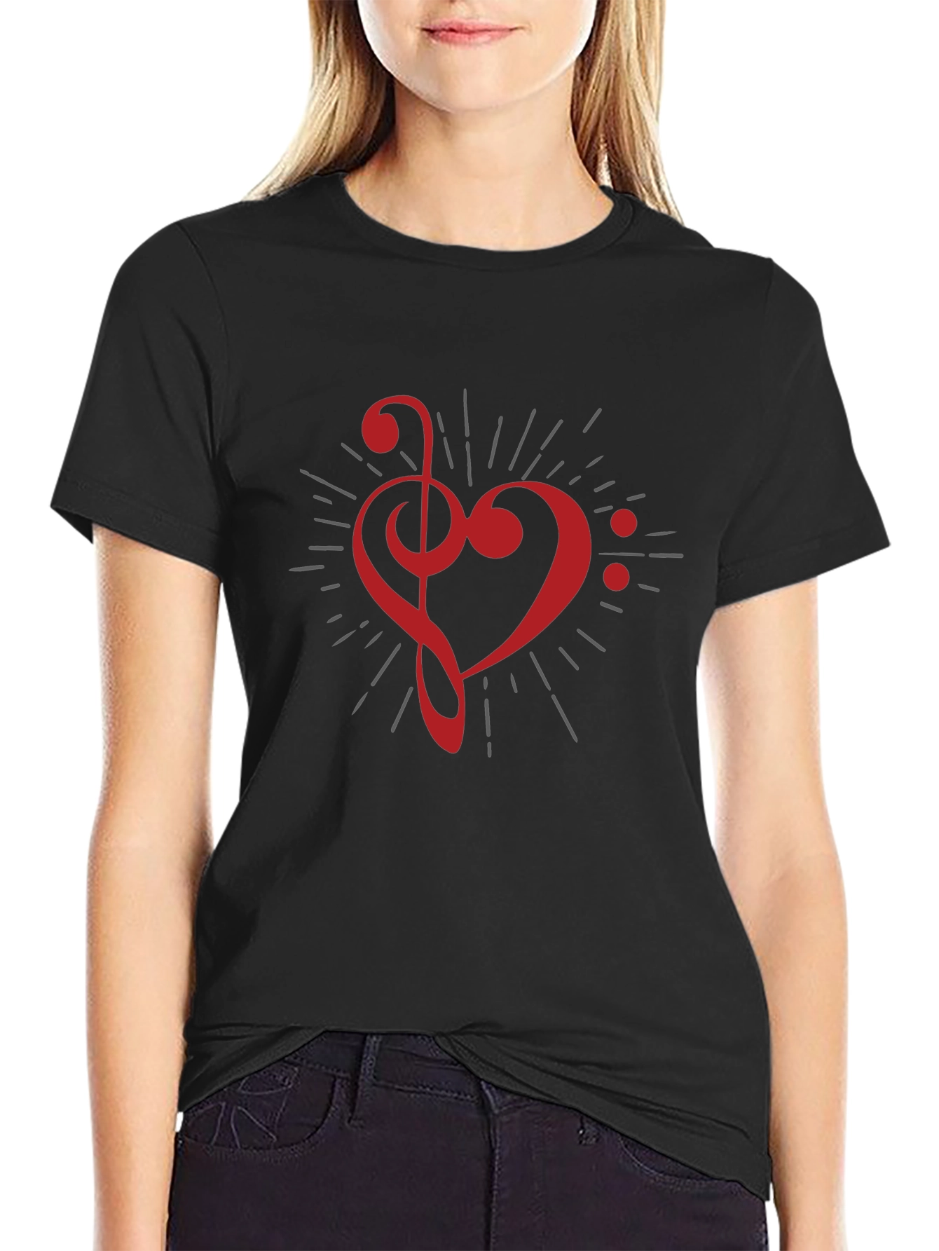 Musical Heart T-Shirt - Black