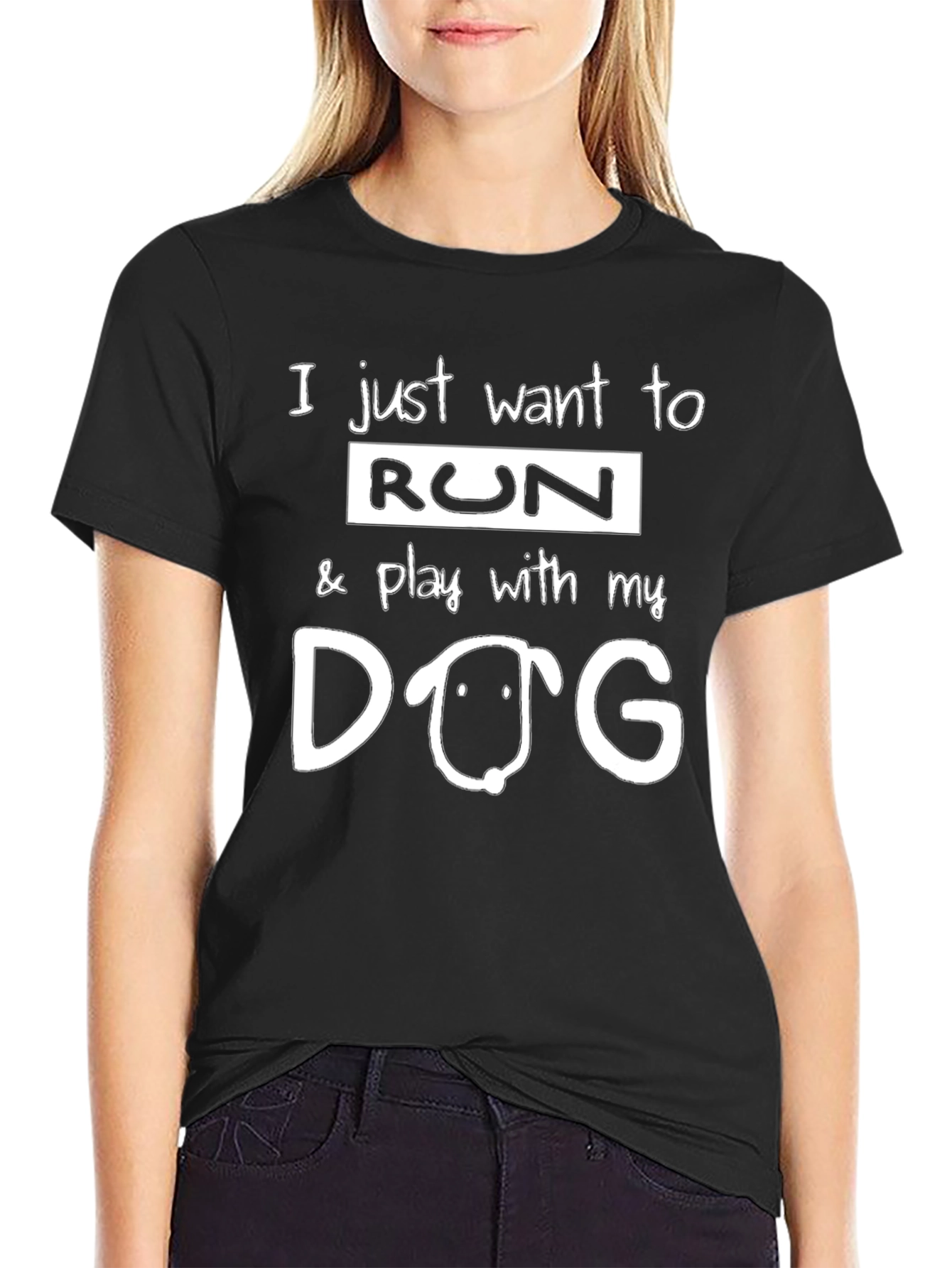 Dog Lover Black T-Shirt - Run & Play