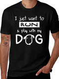 Dog Lover Black T-Shirt - Run & Play