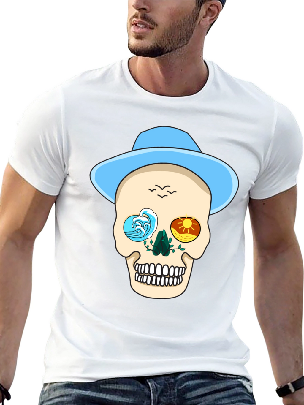 Skull Graphic Tee - Ocean & Sun Design