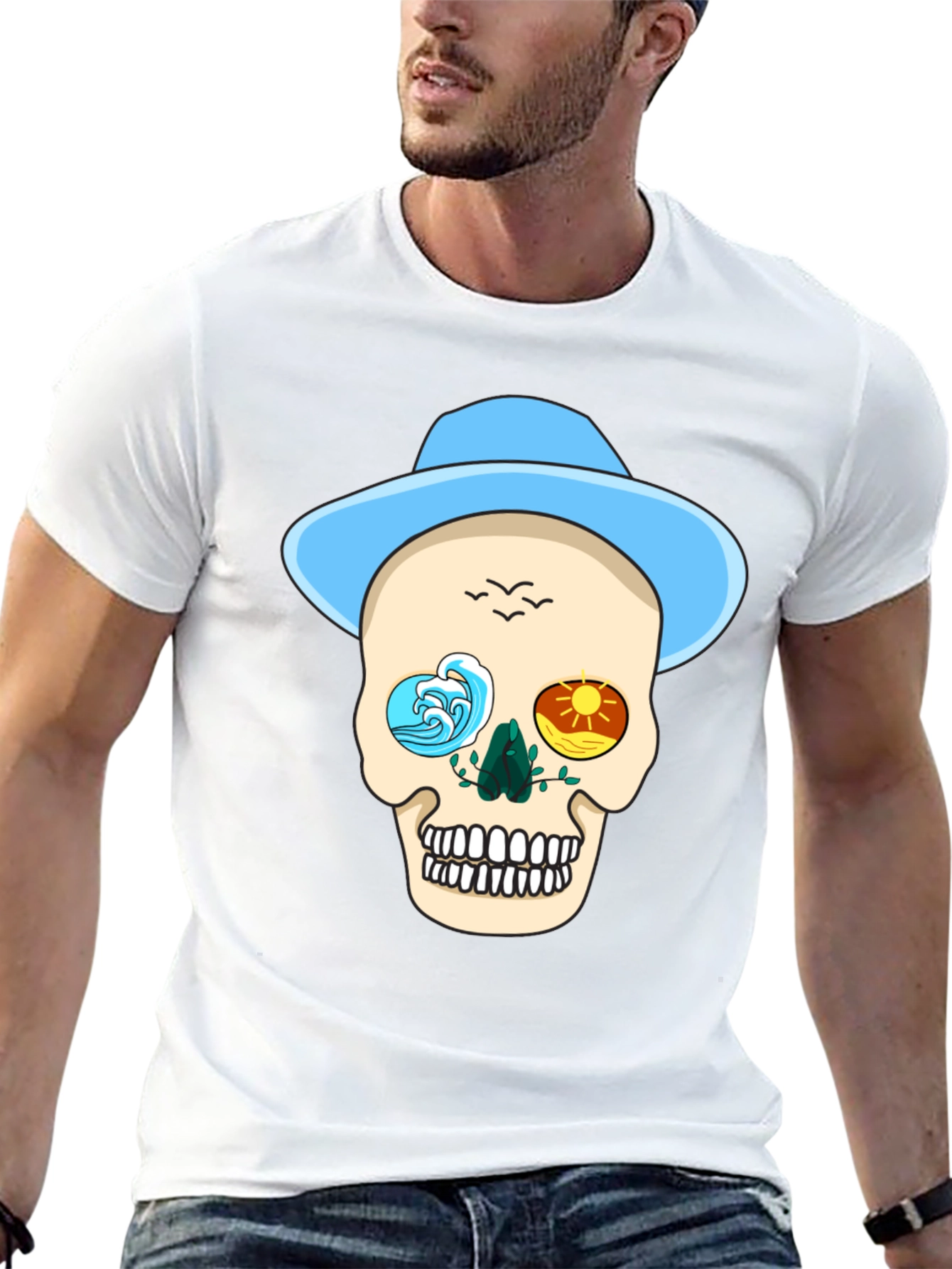 Skull Graphic Tee - Ocean & Sun Design