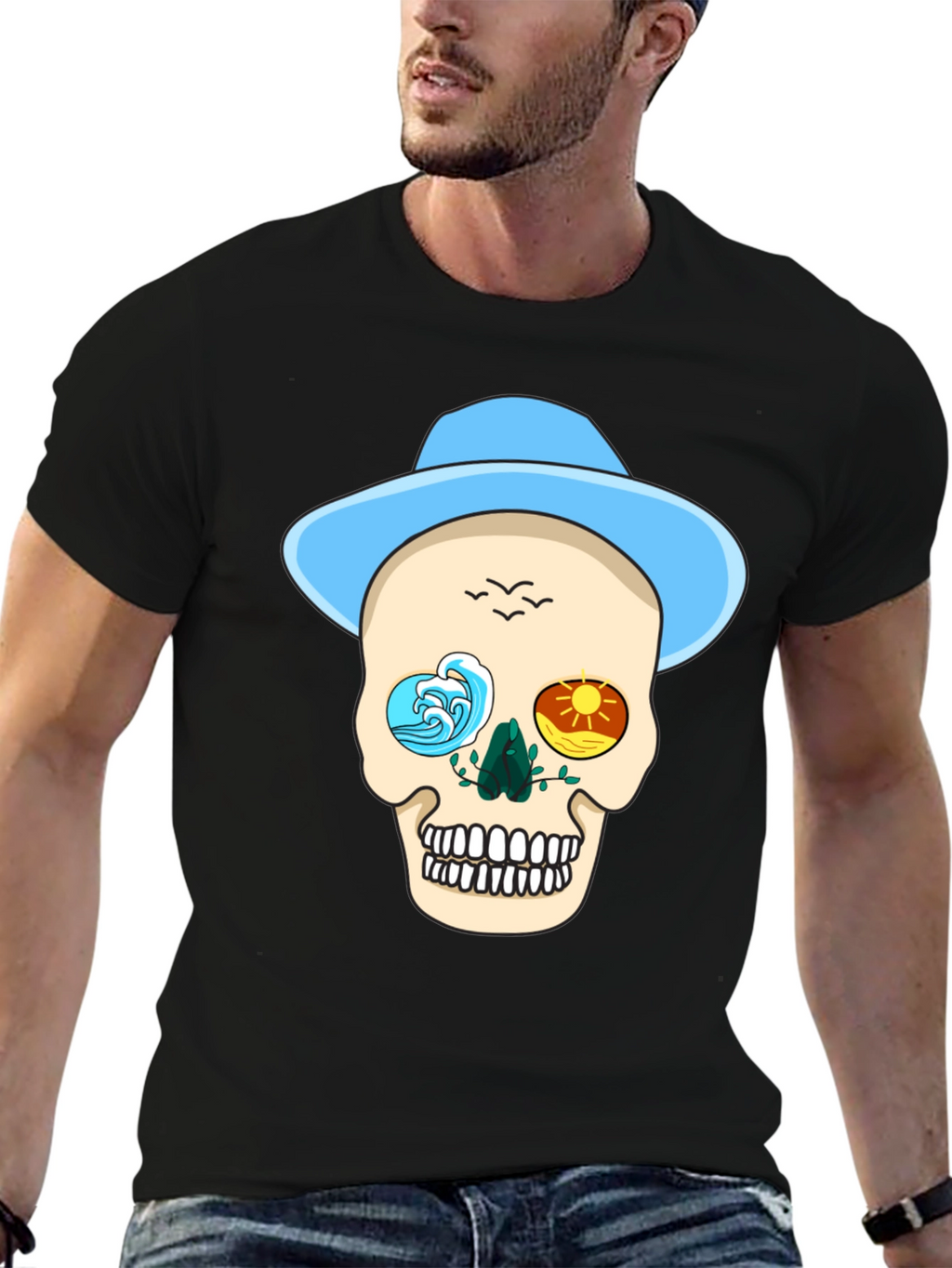 Skull Graphic Tee - Ocean & Sun Design