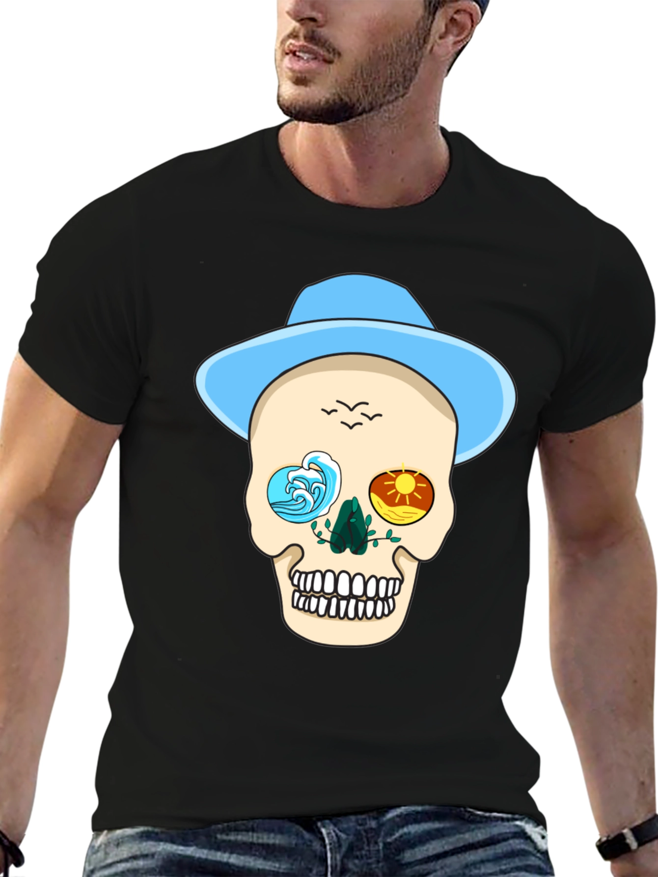 Skull Graphic Tee - Ocean & Sun Design