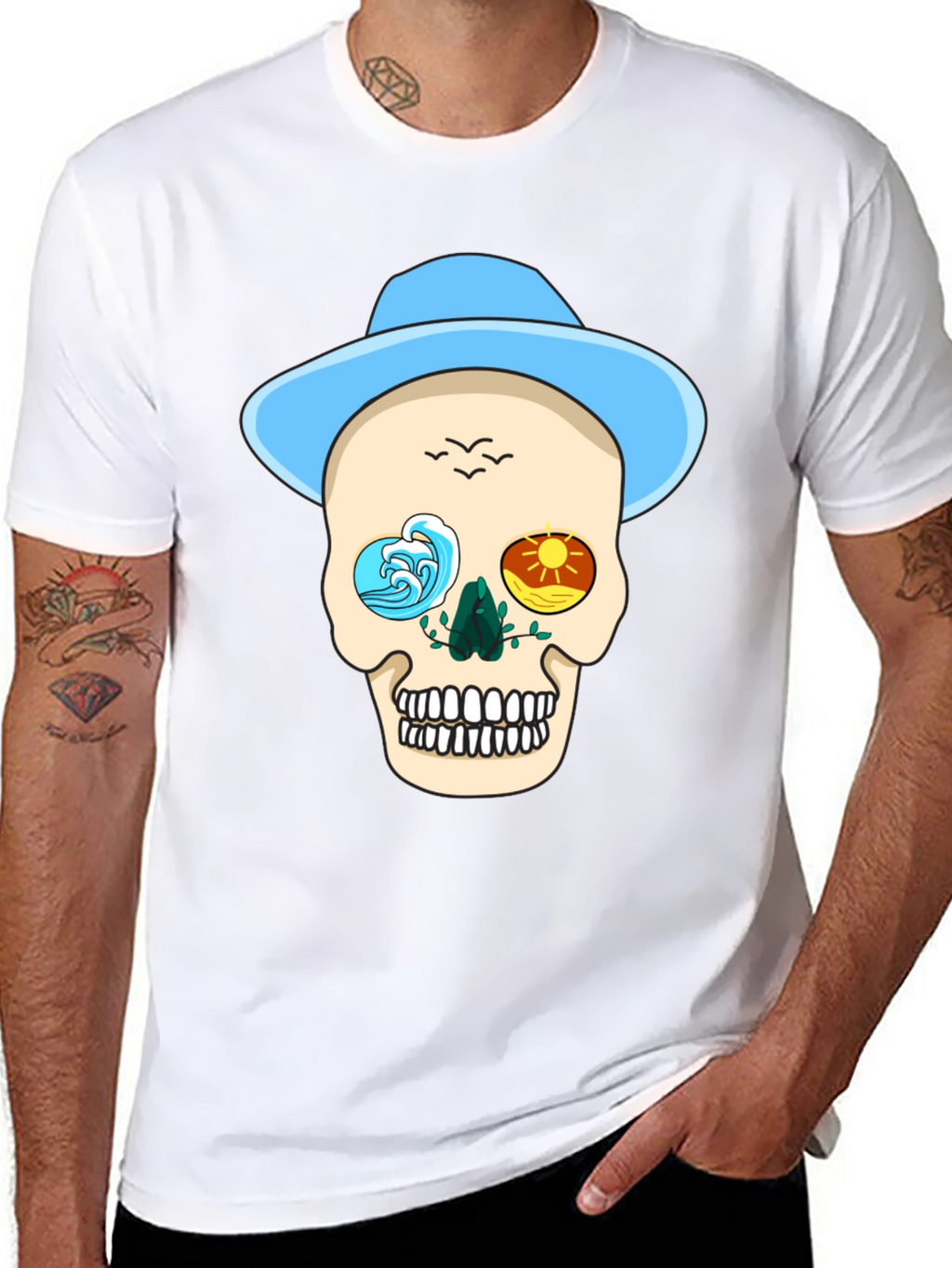 Skull Graphic Tee - Ocean & Sun Design