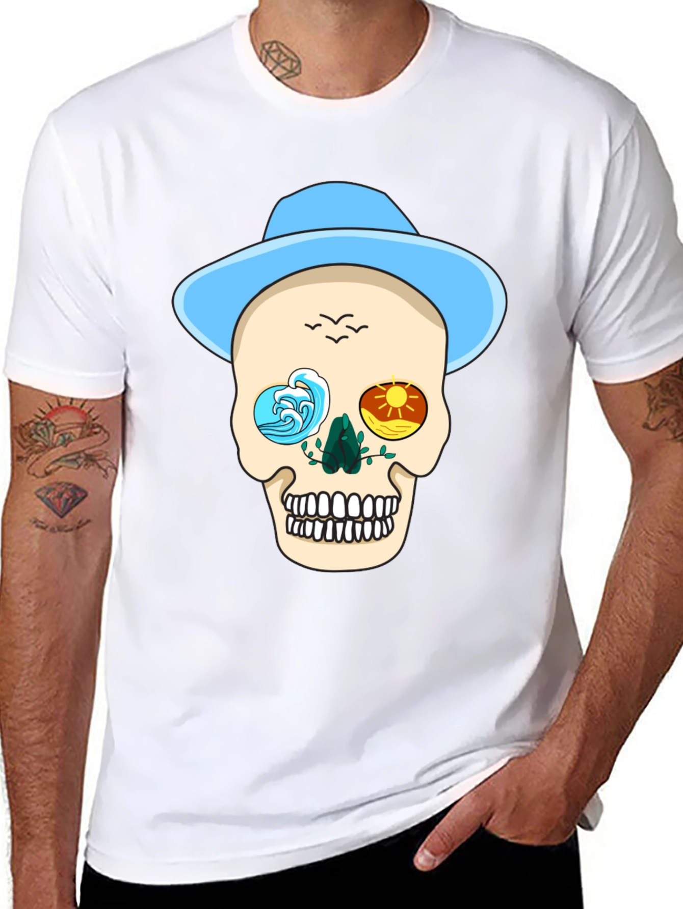Skull Graphic Tee - Ocean & Sun Design